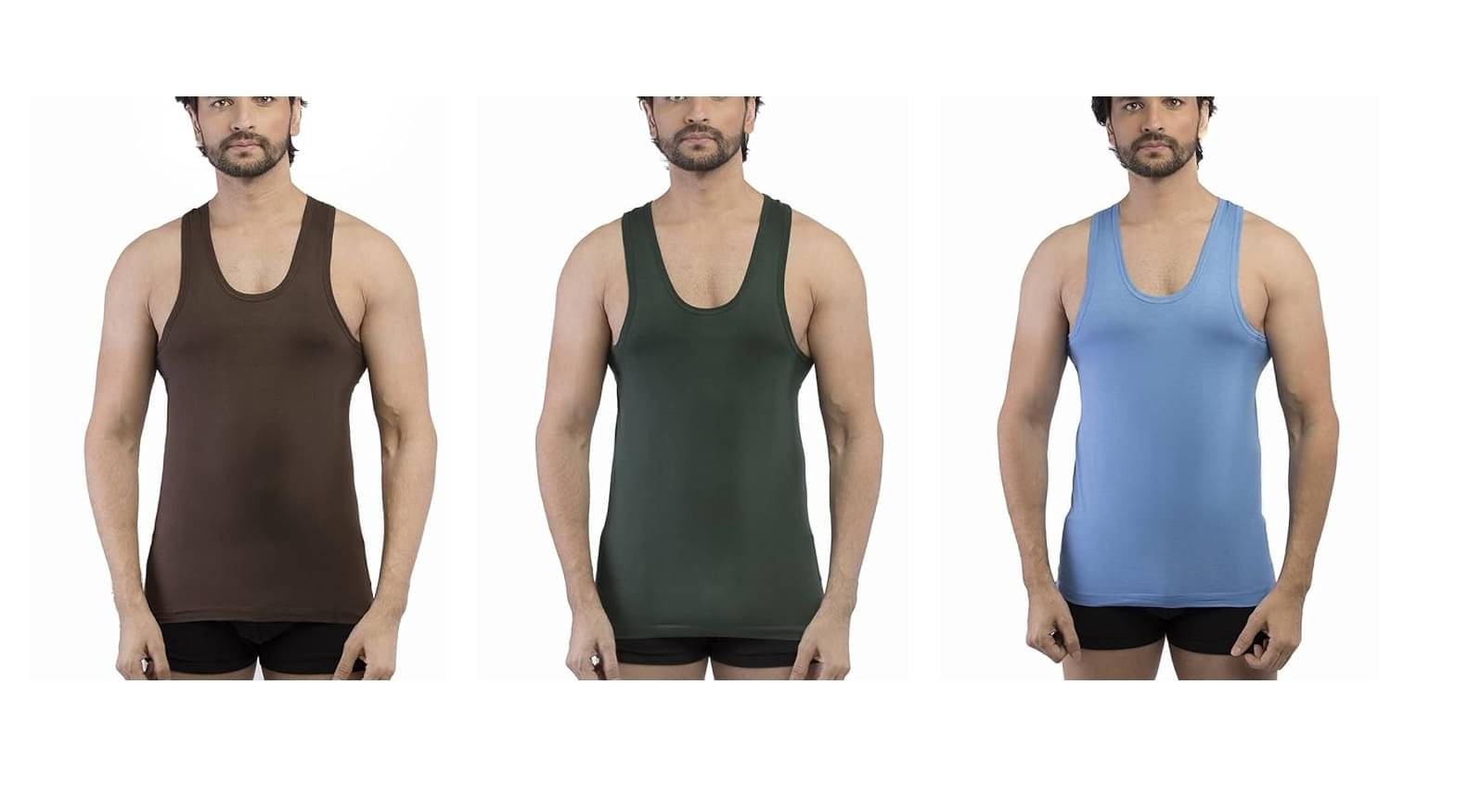 D1 DIFFERENT ONE Pack of 3 Cotton Basic Vest For Men ( Multicolor ) D1 DIFFERENT ONE Pack of 3 Cotton Basic Vest For Men ( Multicolor )