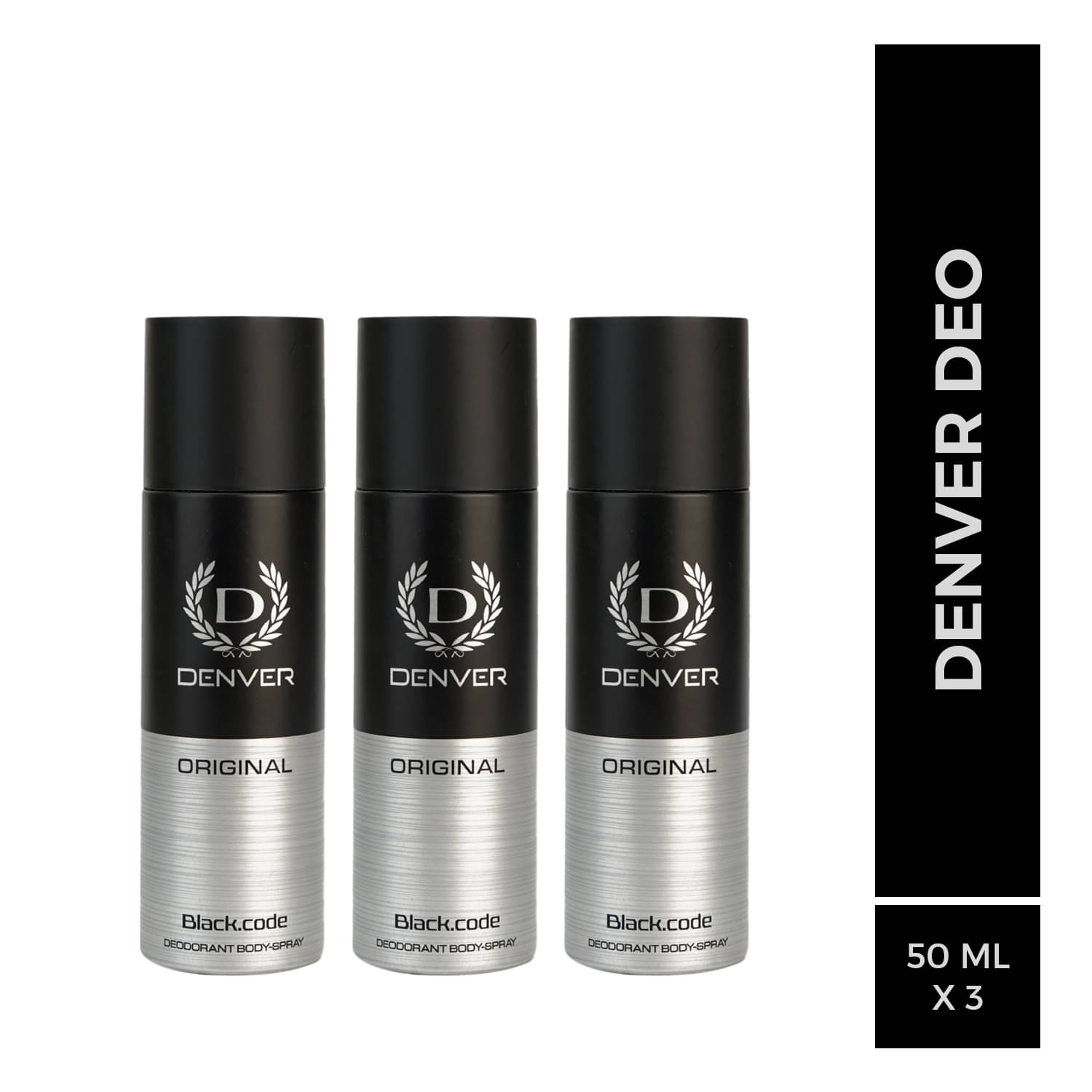 Denver Black Code Original Deo Nano Deodorant Spray for Men 50 ml ( Pack of 3 )     			Denver Black Code Original Deo Nano Deodorant Spray for Men 50 ml ( Pack of 3 )