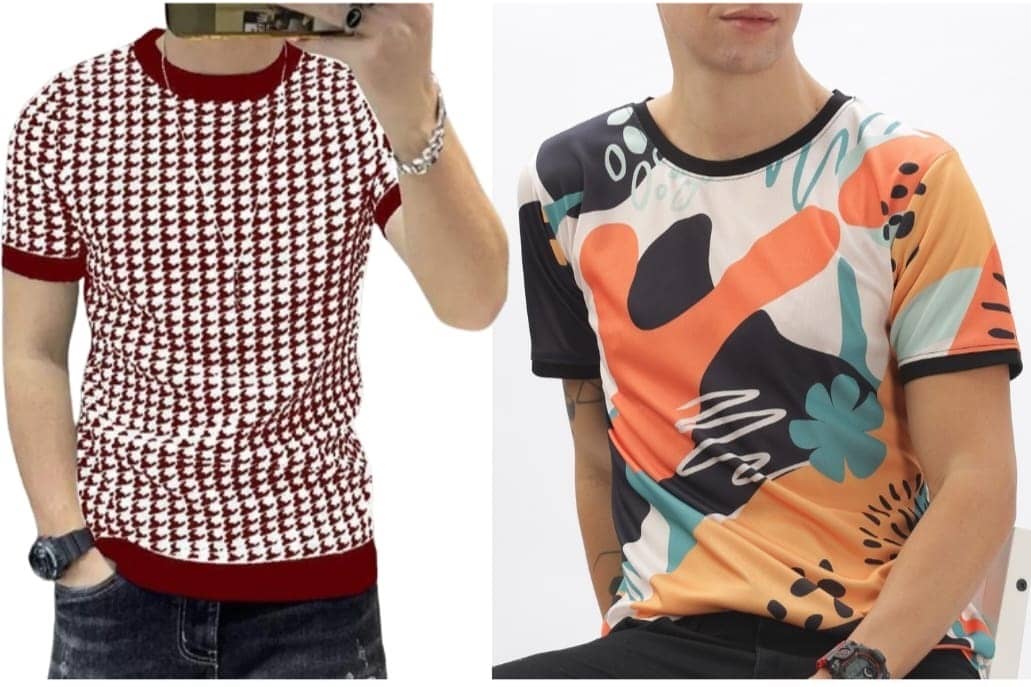 FABRIPPLE Polyester Regular Fit Printed Half Sleeves Men's Round T-Shirt - Multicolor ( Pack of 1 )