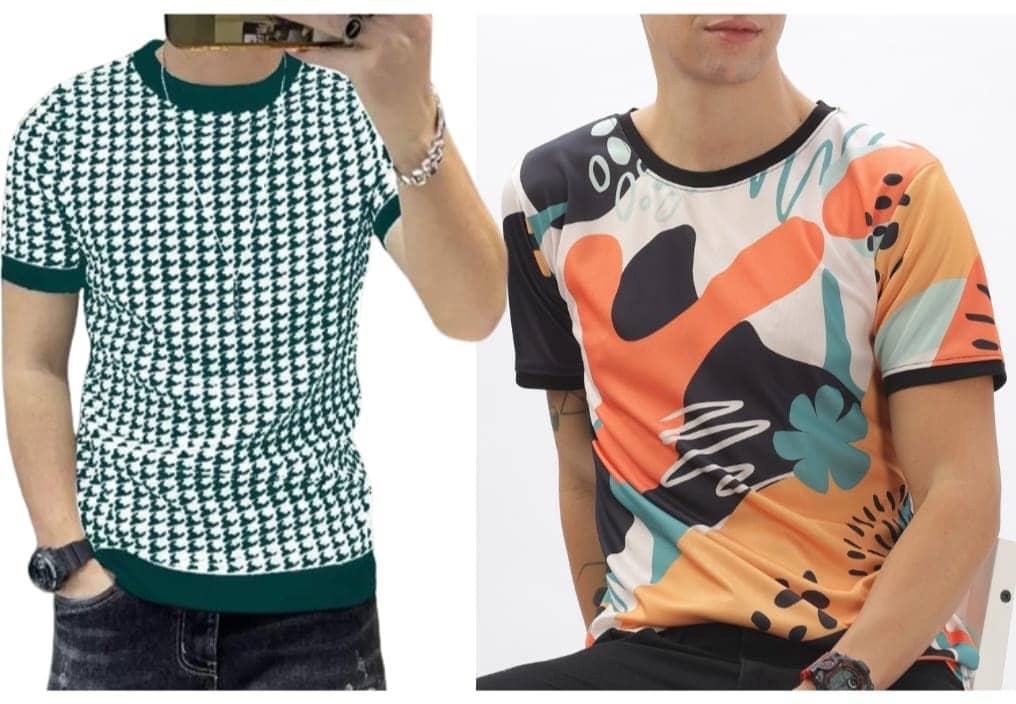 FABRIPPLE Polyester Regular Fit Printed Half Sleeves Men's Round T-Shirt - Multicolor ( Pack of 1 )
