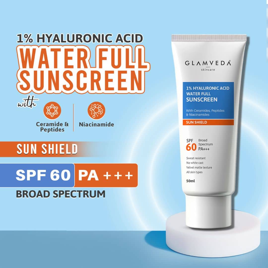 Glamveda Ultra-Light Spf 60 Pa+++ SunscreenBroad Spectrum Anti-Aging, No White Cast, 50g