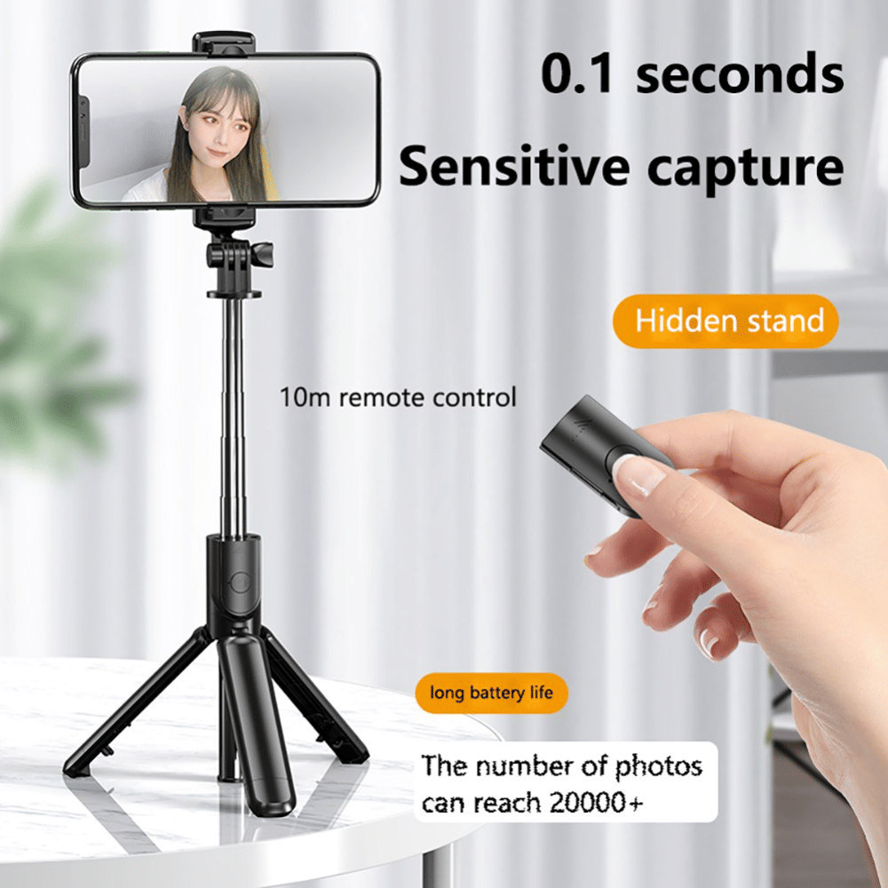 HUG PUPPY Bluetooth Selfie Stick ( Black ) HUG PUPPY Bluetooth Selfie Stick ( Black )