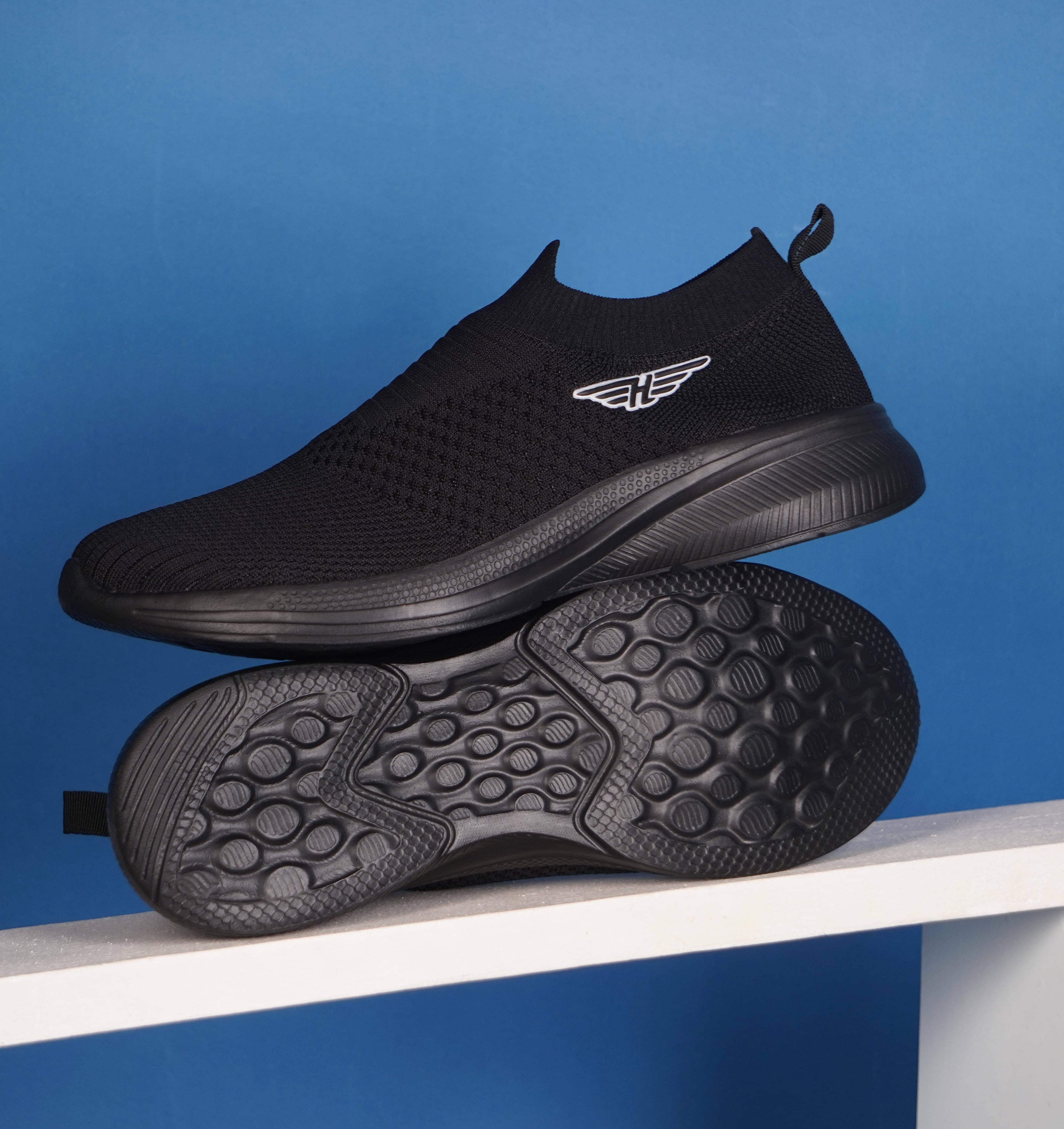     			Heris & Hemly HNH-7051_Black Black Men's Sports Running Shoes