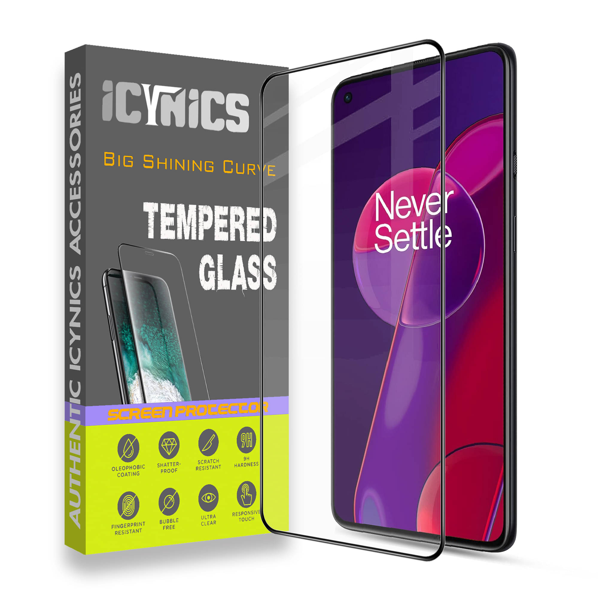     			Icynics Tempered Glass Compatible For OnePlus 9RT 5G ( Pack of 1 )