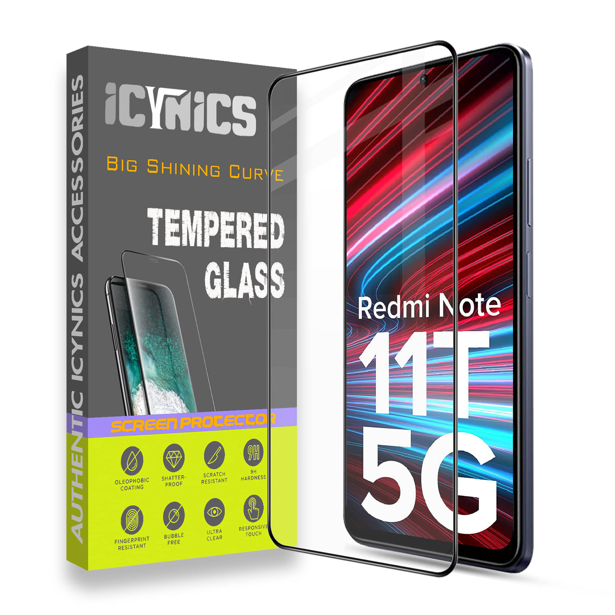     			Icynics Tempered Glass Compatible For Xiaomi Redmi Note 11T 5G ( Pack of 1 )