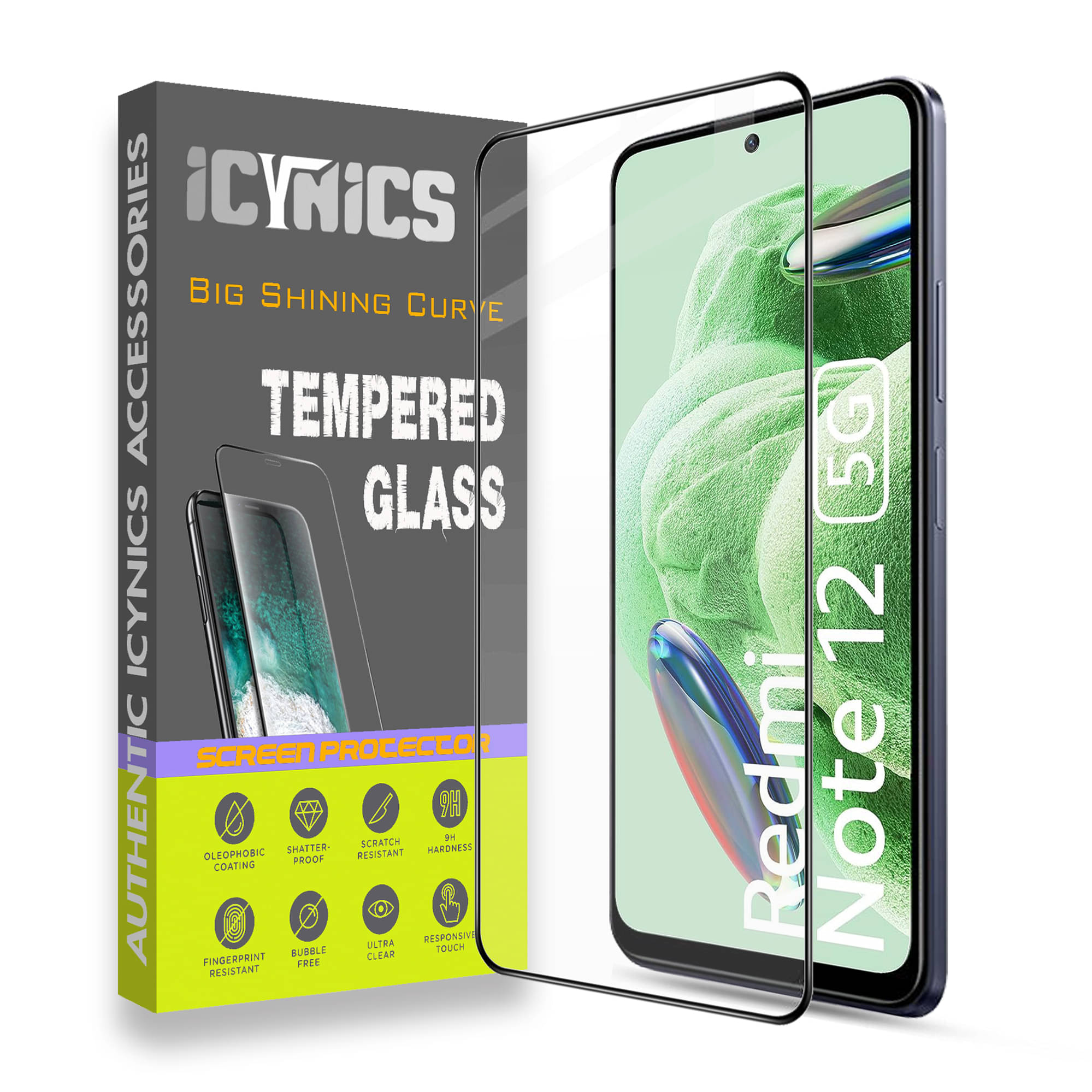 Icynics Tempered Glass Compatible For Redmi Note 12 5G ( Pack of 1 ) Icynics Tempered Glass Compatible For Redmi Note 12 5G ( Pack of 1 )
