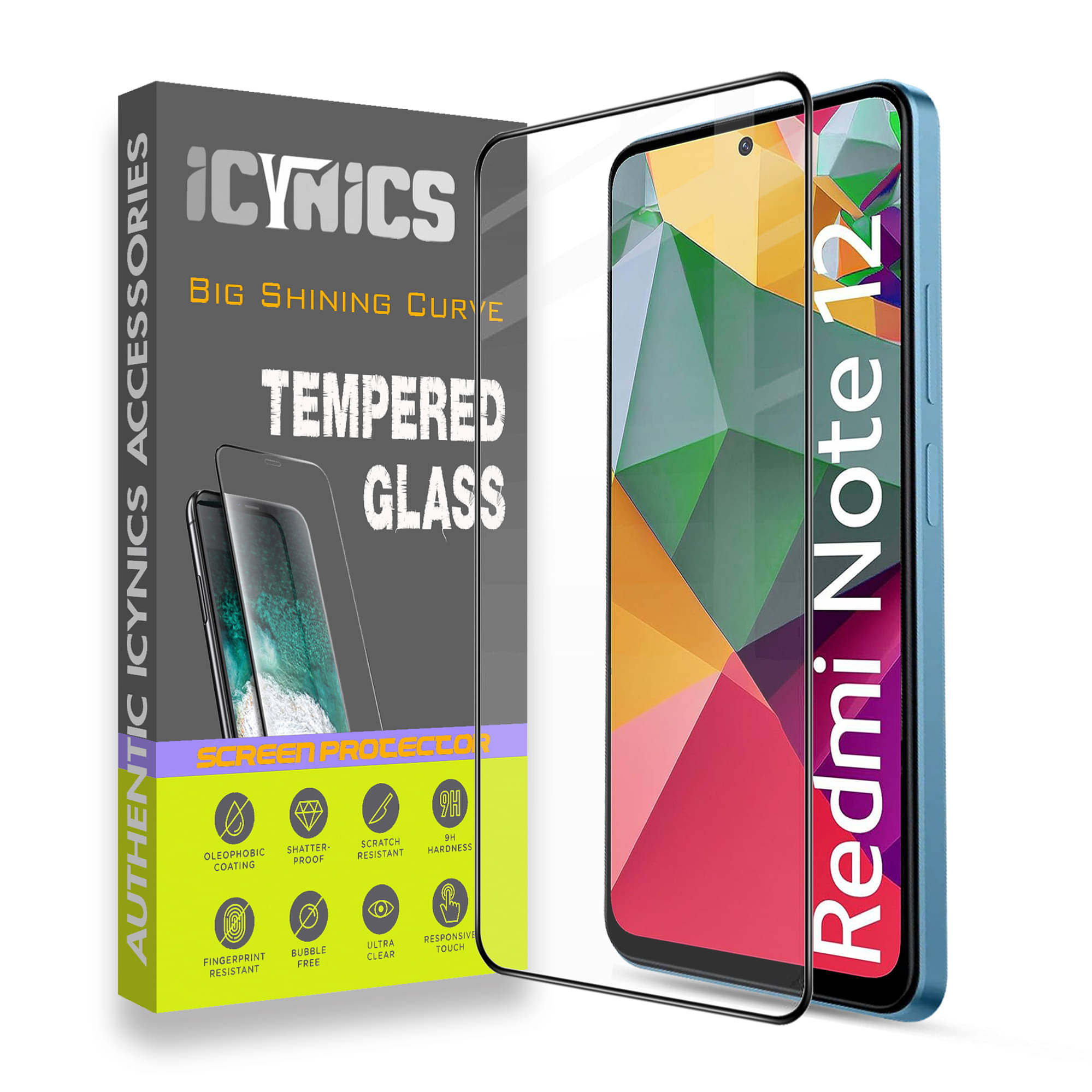 Icynics Tempered Glass Compatible For Redmi Note 12 4G ( Pack of 1 ) Icynics Tempered Glass Compatible For Redmi Note 12 4G ( Pack of 1 )