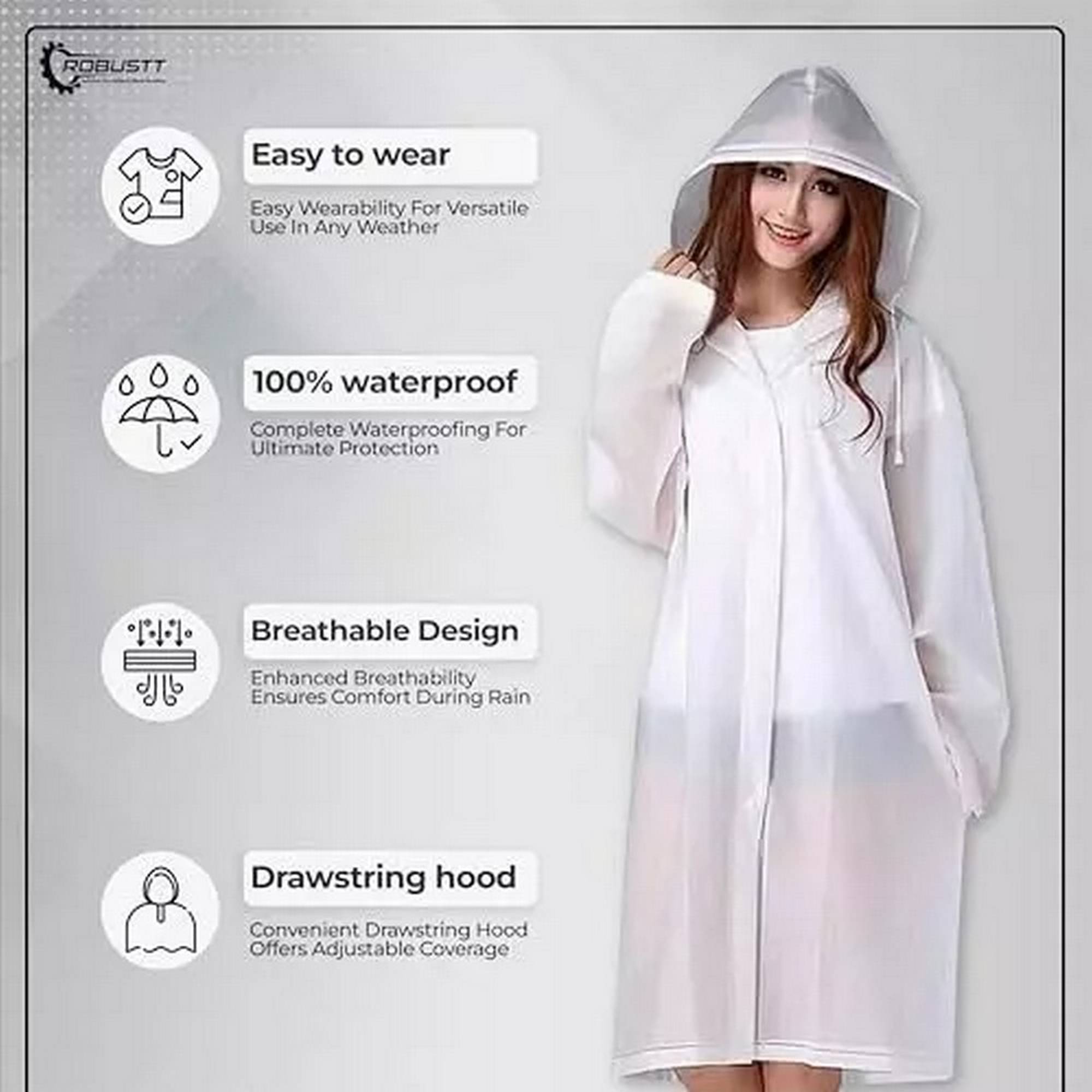 Infispace Long Raincoat - White     			Infispace Long Raincoat - White