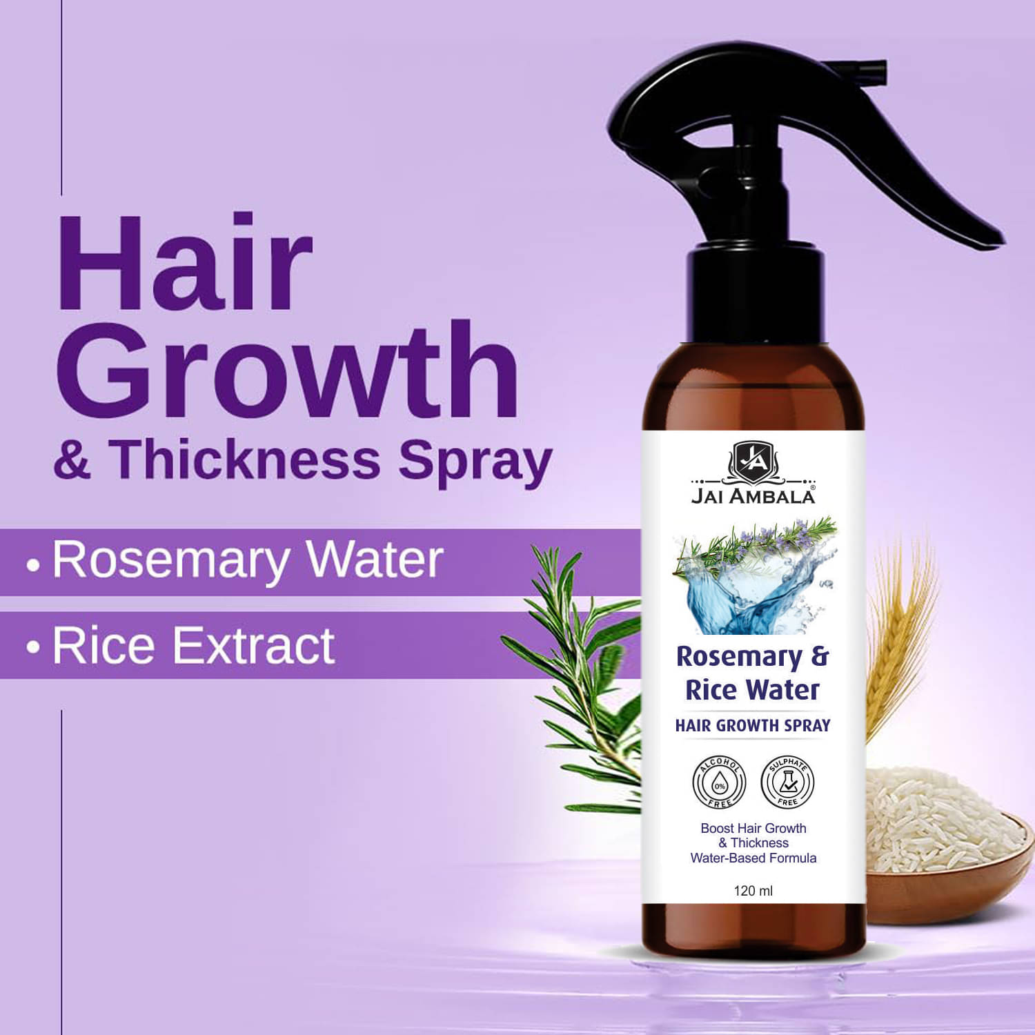     			Jai Ambala Rosemary Water Spray for Hair Growth Hair Sprays 100 mL