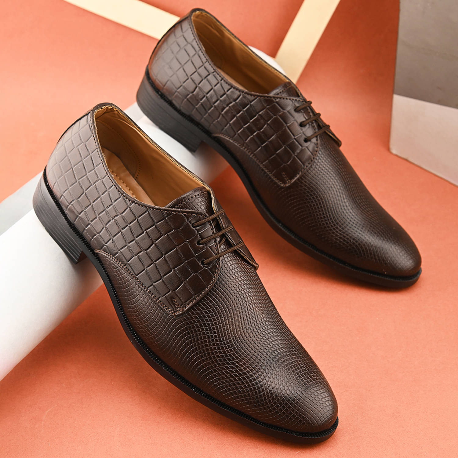     			John Karsun Brown Men's Derby Formal Shoes
