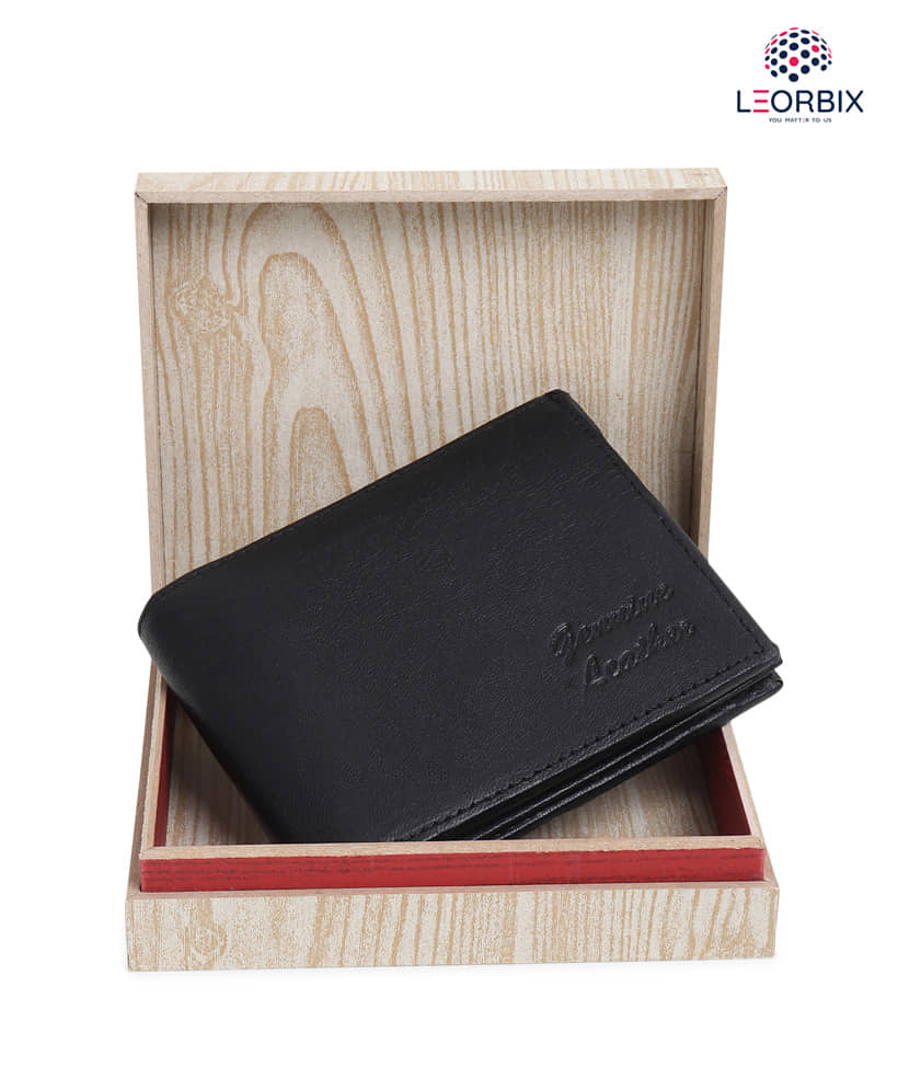 LEORBIX Leather Solid Men's Regular Wallet With 5 Slots For Card ( Black , Pack of 1 ) - Handbags | Buy online on ZillyBuy