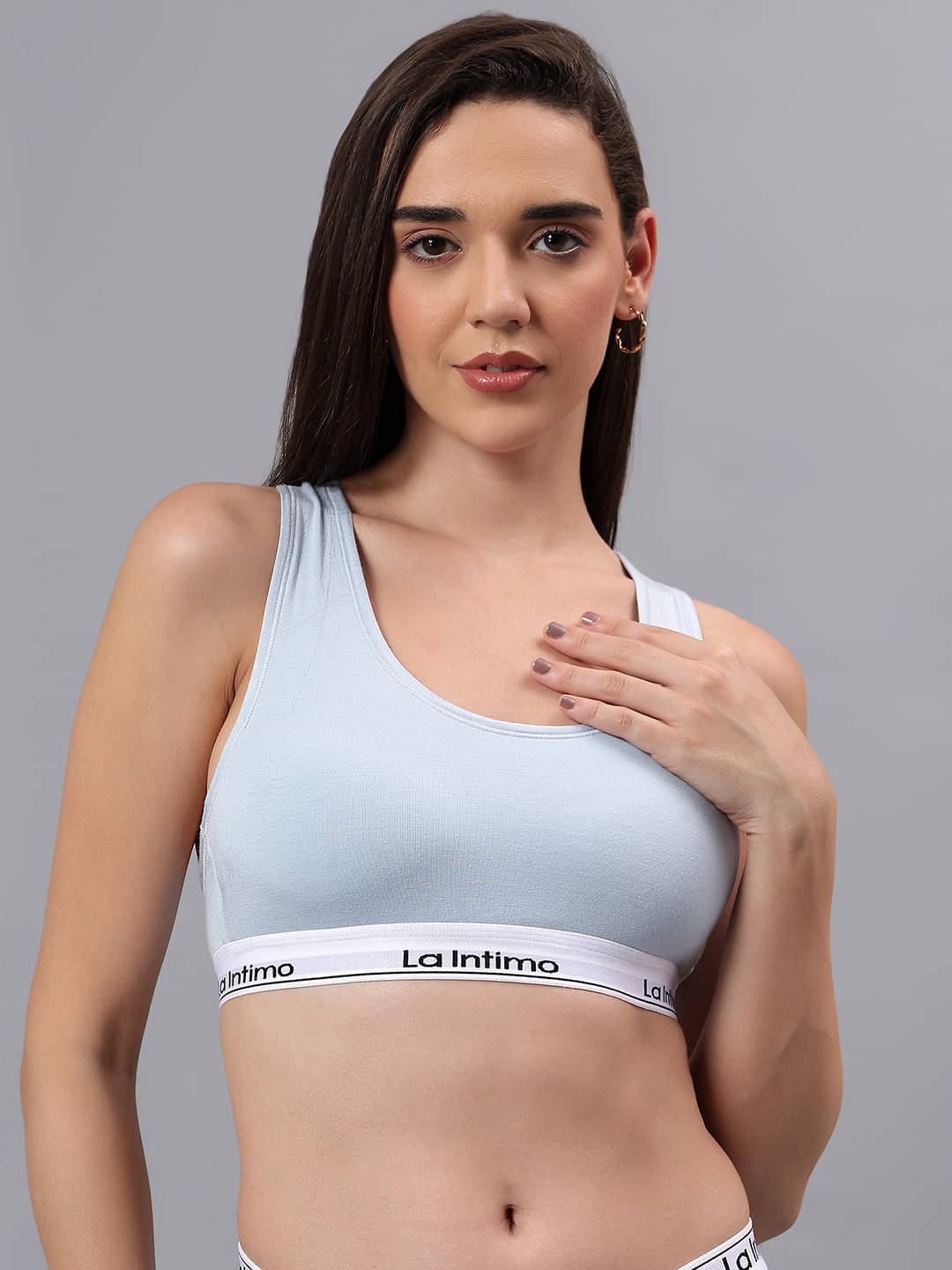 La Intimo Pack of 1 Modal Lightly Padded Racerback bra For Women ( Light Blue ) La Intimo Pack of 1 Modal Lightly Padded Racerback bra For Women ( Light Blue )