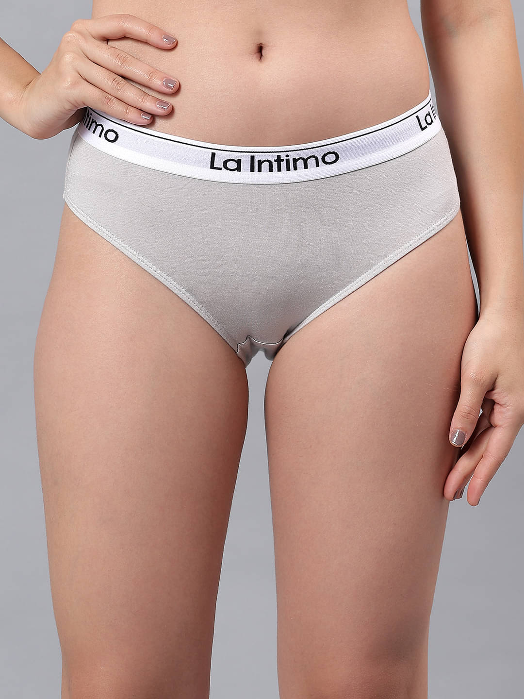     			La Intimo Pack of 1 Modal Bikini For Women ( Grey )