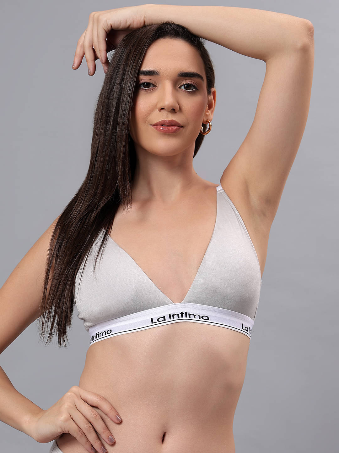 La Intimo Pack of 1 Modal Removable Padding Bralette Bra For Women ( Light Grey ) La Intimo Pack of 1 Modal Removable Padding Bralette Bra For Women ( Light Grey )