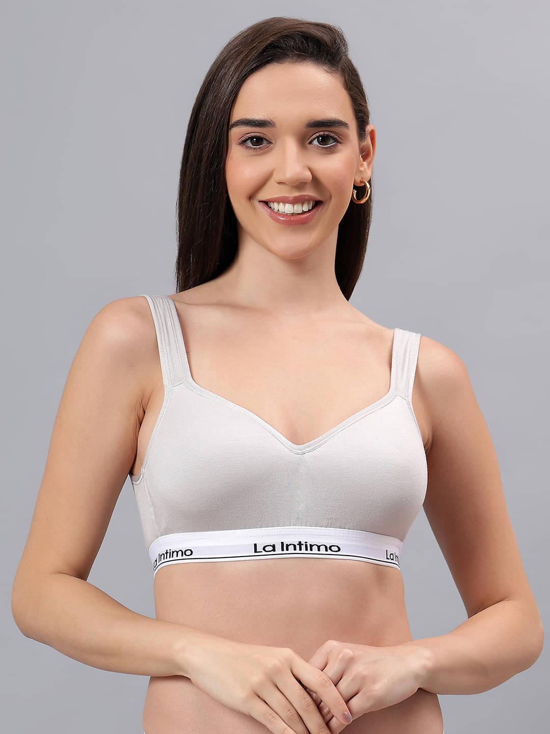     			La Intimo Pack of 1 Modal Lightly Padded T-Shirt Bra For Women ( Light Grey )