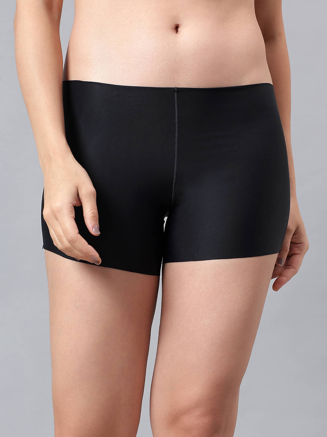     			La Intimo Pack of 1 Nylon Boy Shorts For Women ( Black )