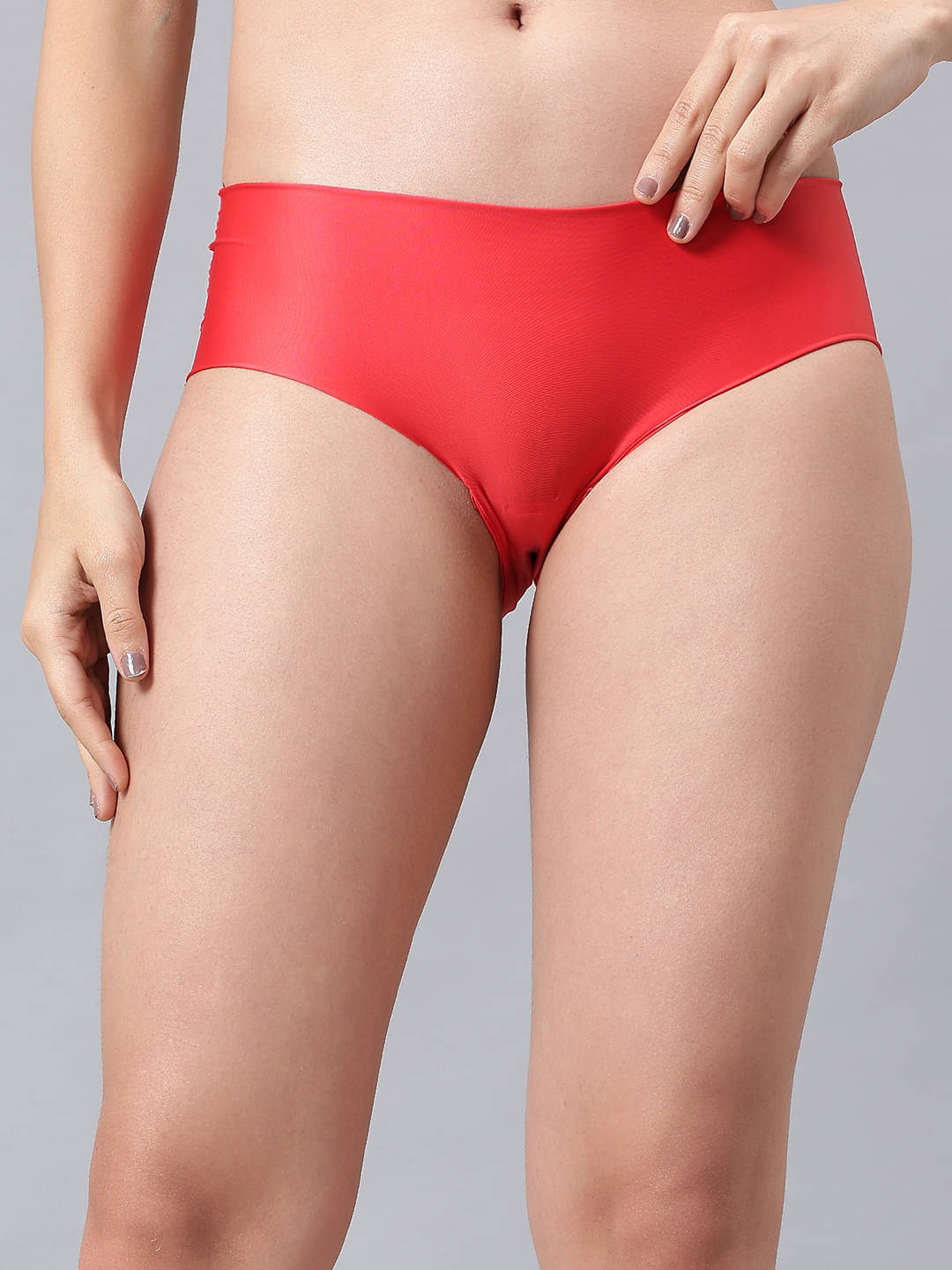     			La Intimo Pack of 1 Nylon Hipster For Women ( Red )