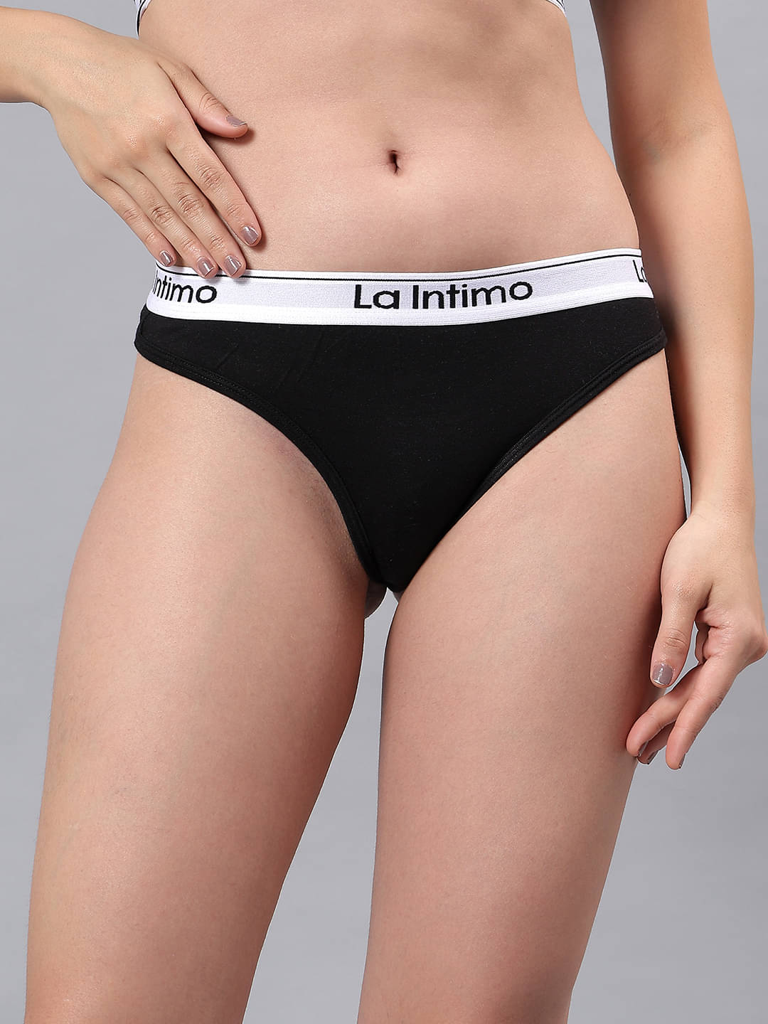 La Intimo Pack of 1 Modal Thongs For Women ( Black ) La Intimo Pack of 1 Modal Thongs For Women ( Black )