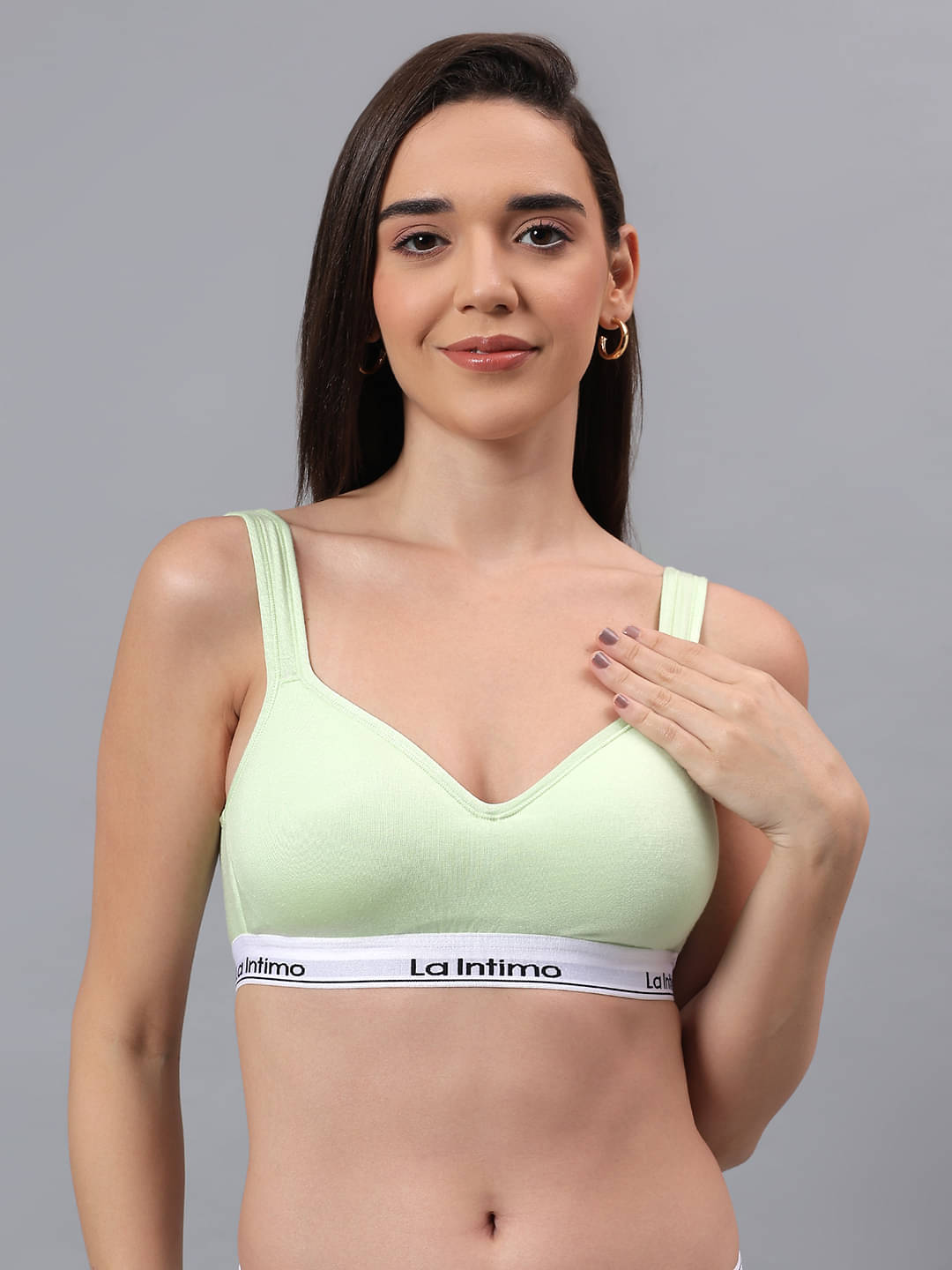     			La Intimo Pack of 1 Modal Lightly Padded T-Shirt Bra For Women ( Lime Green )