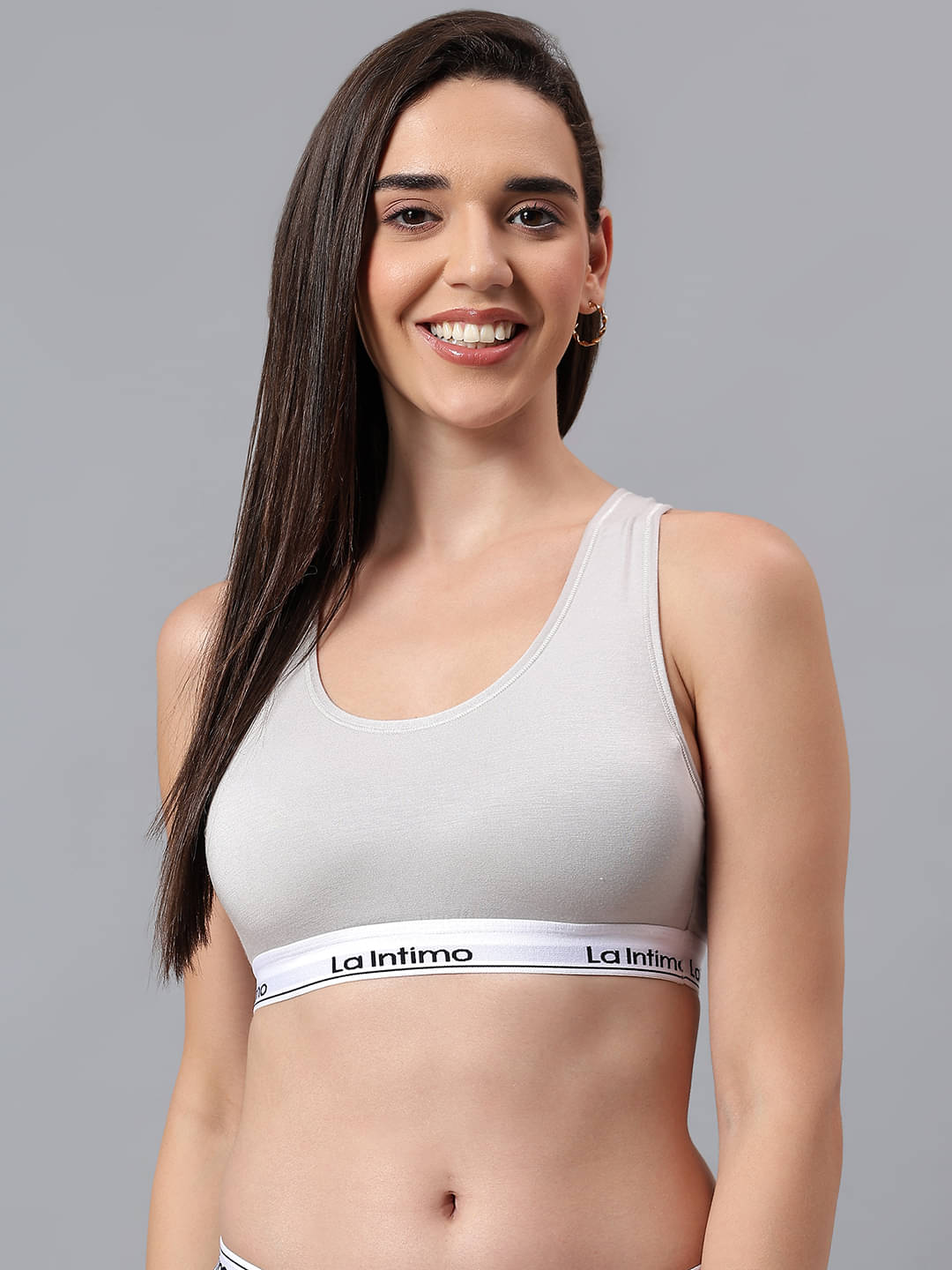 La Intimo Pack of 1 Modal Lightly Padded Racerback bra For Women ( Light Grey ) La Intimo Pack of 1 Modal Lightly Padded Racerback bra For Women ( Light Grey )