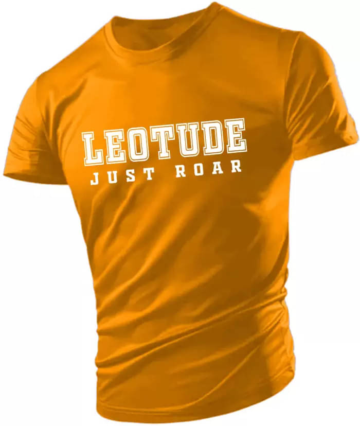 Leotude Cotton Blend Regular Fit Printed Half Sleeves Men's Round T-Shirt - Yellow ( Pack of 1 ) Leotude Cotton Blend Regular Fit Printed Half Sleeves Men's Round T-Shirt - Yellow ( Pack of 1 )