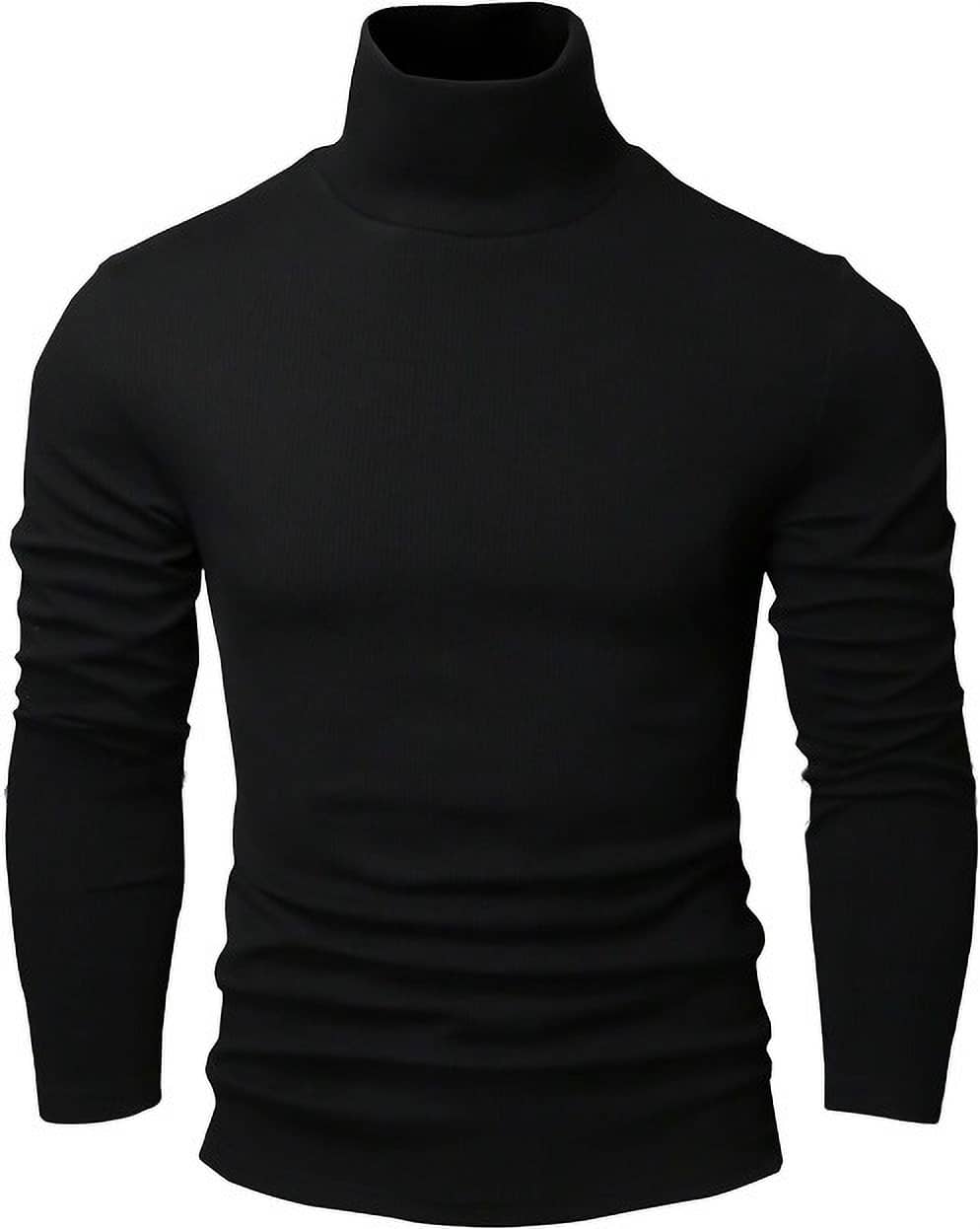 Leotude Cotton Blend Regular Fit Solid Full Sleeves Men's Round T-Shirt - Black ( Pack of 1 )