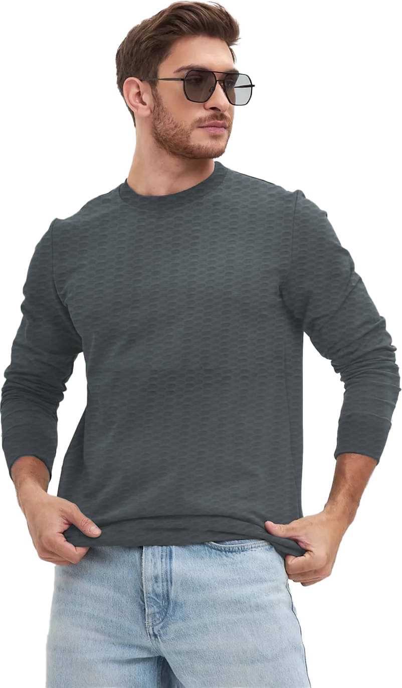 Leotude Men Cotton Blend Regular Fit Solid T-Shirt ( Grey ) Leotude Men Cotton Blend Regular Fit Solid T-Shirt ( Grey )