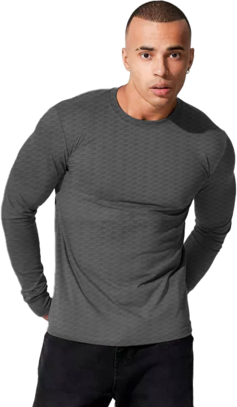     			Leotude Cotton Blend Regular Fit Solid Full Sleeves Men's Round T-Shirt - Grey ( Pack of 1 )