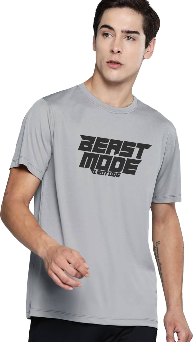 Leotude Polyester Regular Fit Printed Half Sleeves Men's Round T-Shirt - Grey ( Pack of 1 ) Leotude Polyester Regular Fit Printed Half Sleeves Men's Round T-Shirt - Grey ( Pack of 1 )