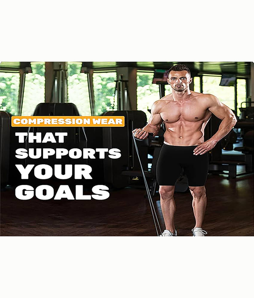 NEVER LOSE Black Nylon Men's Cycling Shorts ( Pack of 1 )