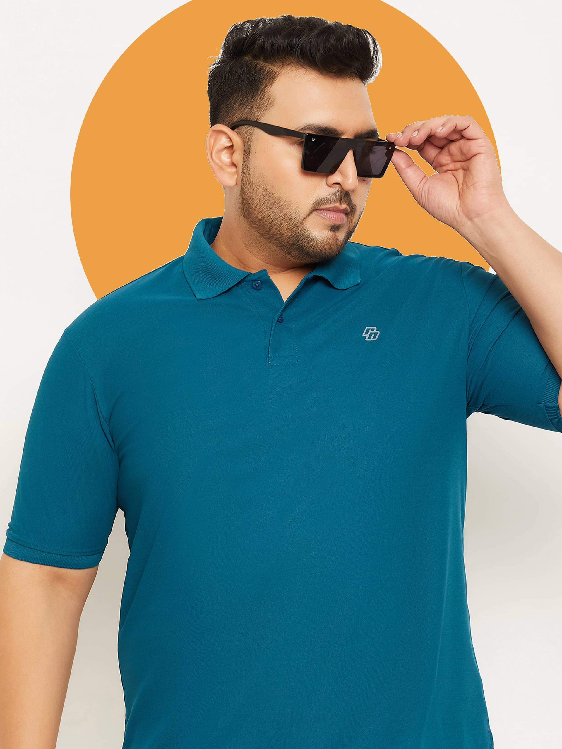     			Nuovo Pack of 1 Cotton Blend Regular Fit Solid Half Sleeves Men's Polo T Shirt ( Navy )