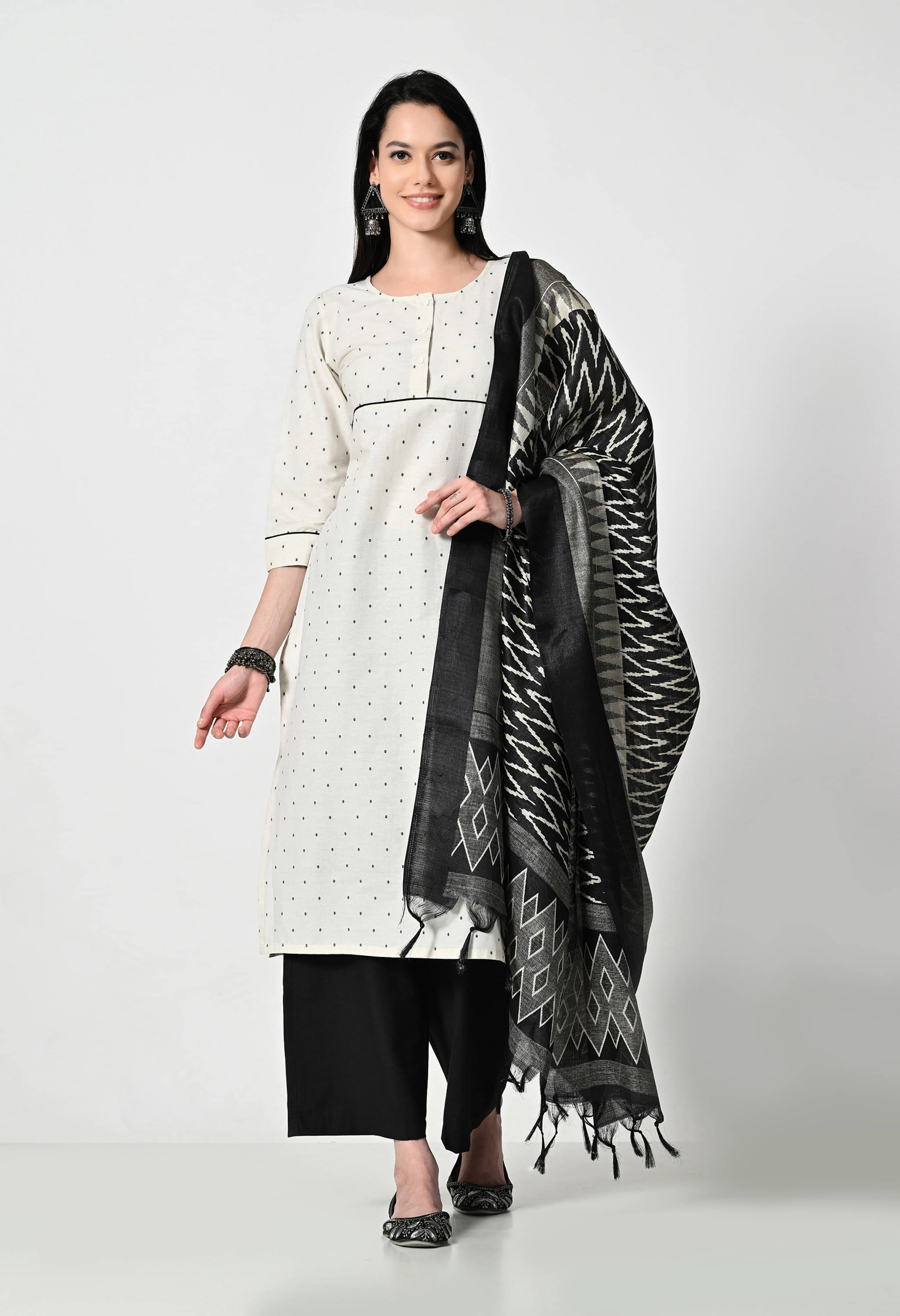 OTIRA Cotton Blend Printed Kurti With Palazzo Women's Stitched Salwar Suit - Cream ( Pack of 1 ) OTIRA Cotton Blend Printed Kurti With Palazzo Women's Stitched Salwar Suit - Cream ( Pack of 1 )