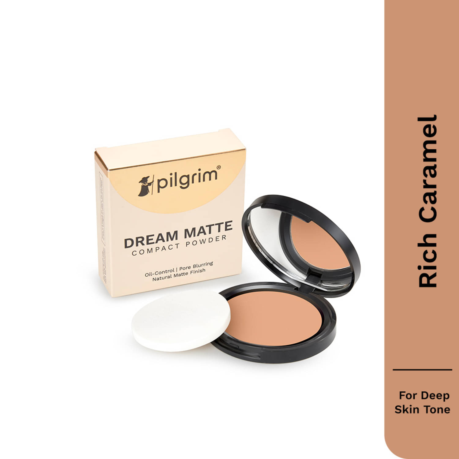     			Pilgrim Rich Caramel Matte Finish Compact Powder Make Up,For All Skin Type,9G (pack Of 1)