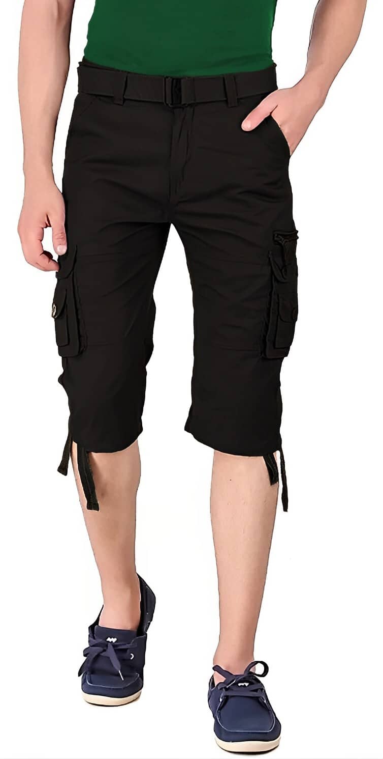Reoutlook Blue Cotton Blend Men's Three-Fourths ( Pack of 1 ) - Shorts | Buy online on ZillyBuy