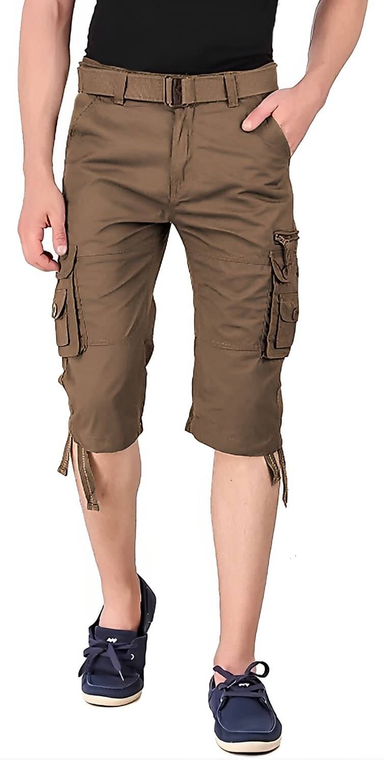 Reoutlook Brown Cotton Blend Men's Three-Fourths ( Pack of 1 )     			Reoutlook Brown Cotton Blend Men's Three-Fourths ( Pack of 1 )