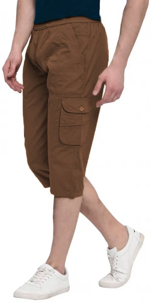     			Reoutlook Brown Cotton Blend Men's Three-Fourths ( Pack of 1 )