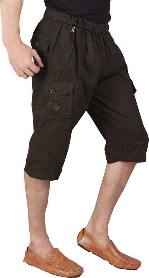     			Reoutlook Brown Cotton Blend Men's Three-Fourths ( Pack of 1 )