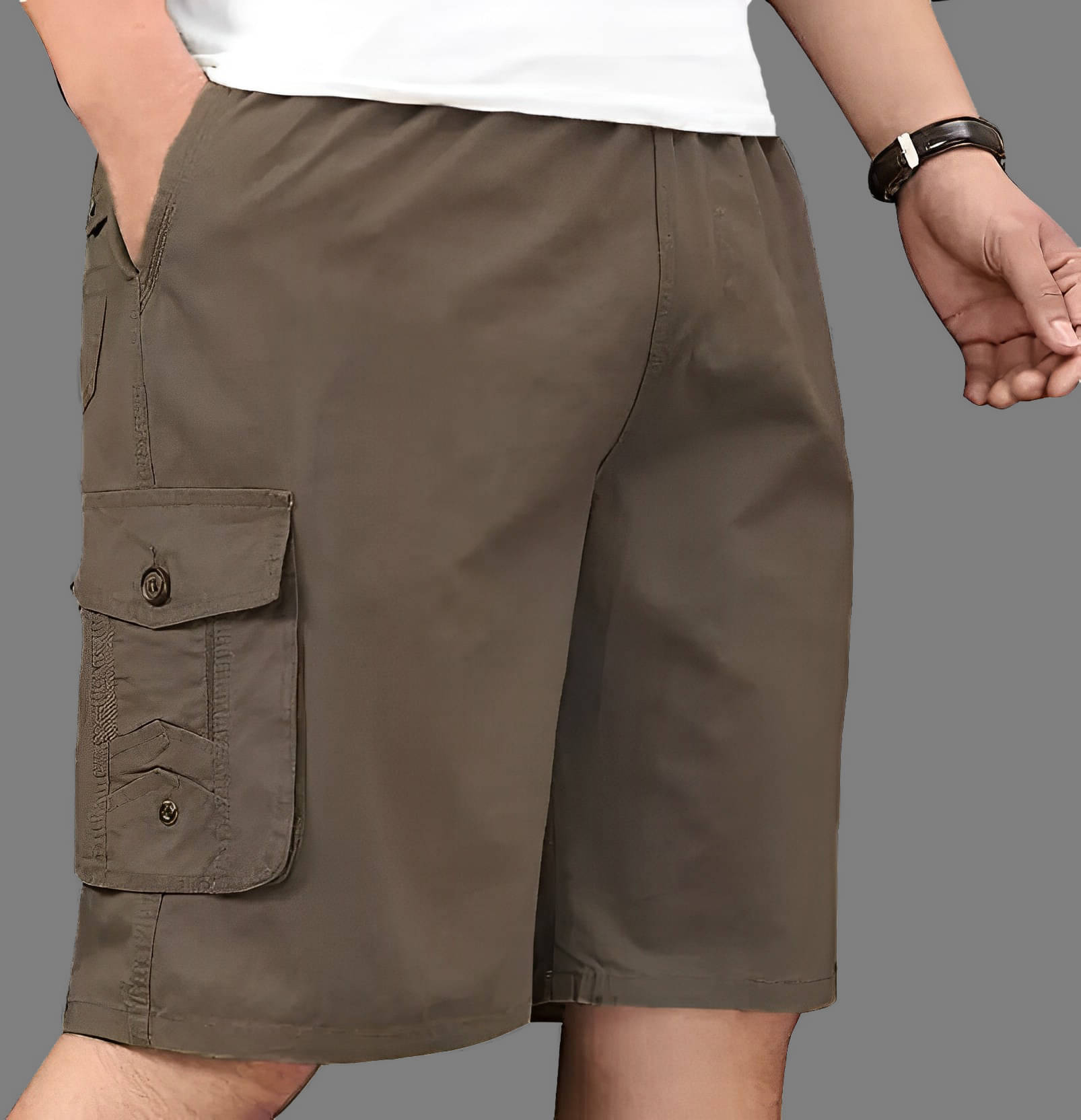     			Reoutlook Grey Cotton Blend Men's Cargos ( Pack of 1 )