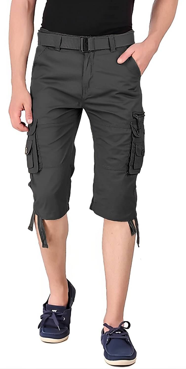     			Reoutlook Grey Cotton Blend Men's Three-Fourths ( Pack of 1 )