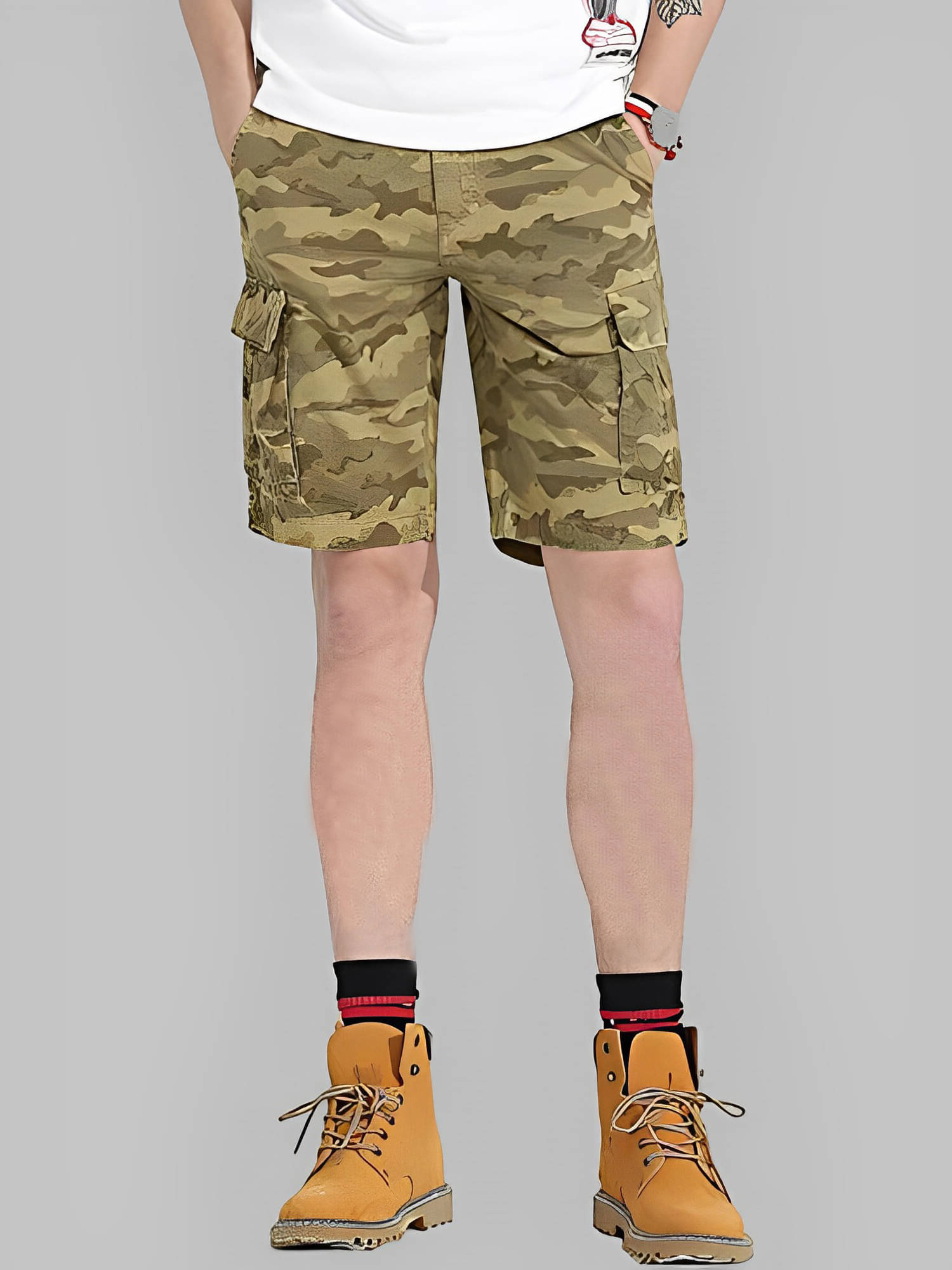     			Reoutlook Khaki Cotton Blend Men's Cargos ( Pack of 1 )