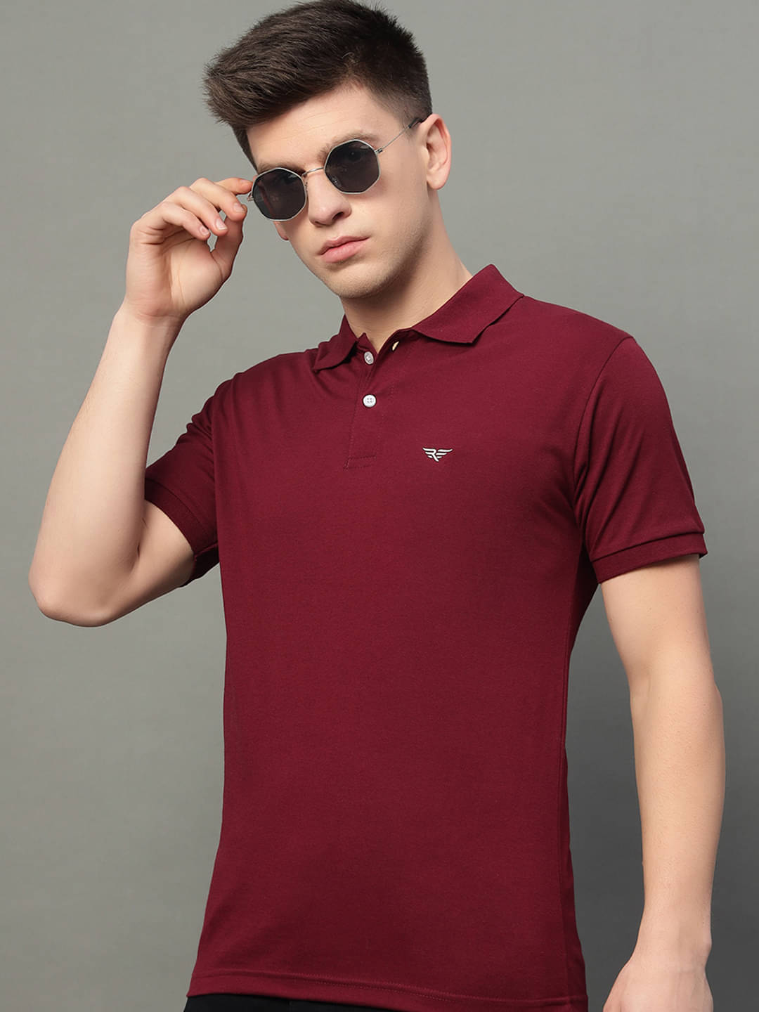 Riss Pack of 1 Cotton Blend Regular Fit Solid Half Sleeves Men's Polo T Shirt ( Maroon ) Riss Pack of 1 Cotton Blend Regular Fit Solid Half Sleeves Men's Polo T Shirt ( Maroon )