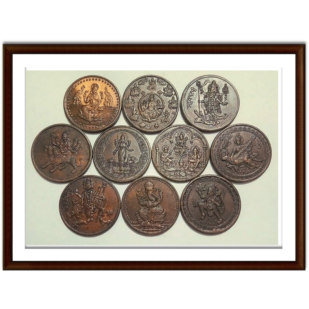 Set of 10 special Token Coins of Different Gods – Perfect for Puja, Ceremonies, and Gifting Bring divine blessings to your home Set of 10 special Token Coins of Different Gods – Perfect for Puja, Ceremonies, and Gifting Bring divine blessings to your home