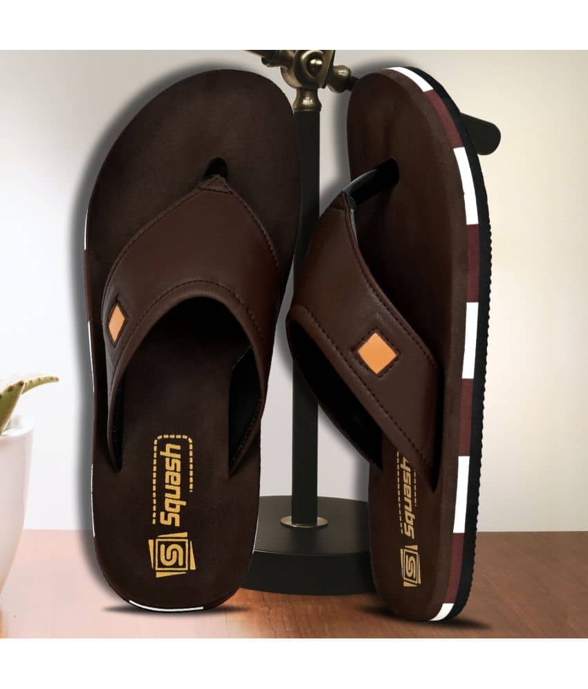 Squash Brown Men's Thong Flip Flop