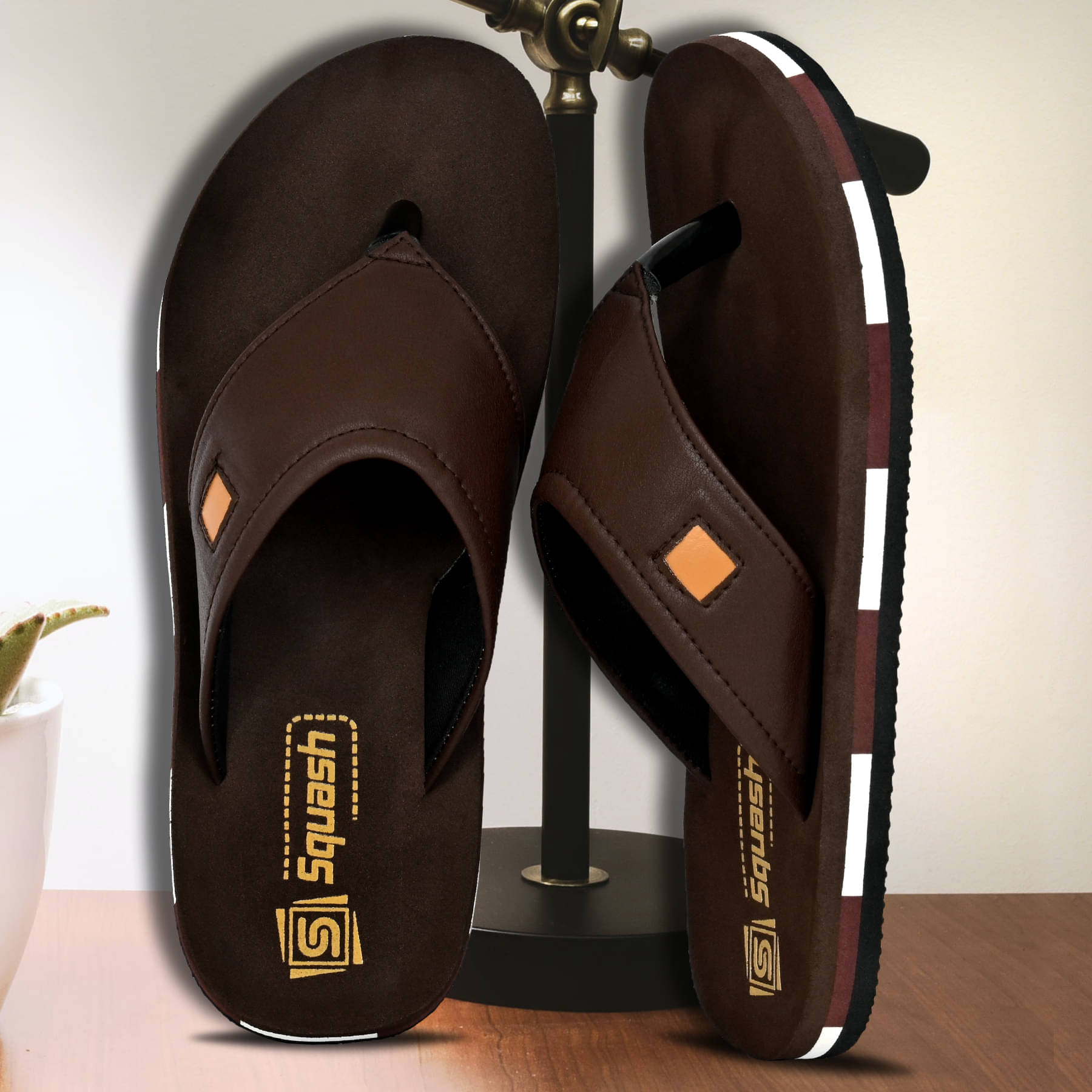    			Squash Brown Men's Thong Flip Flop