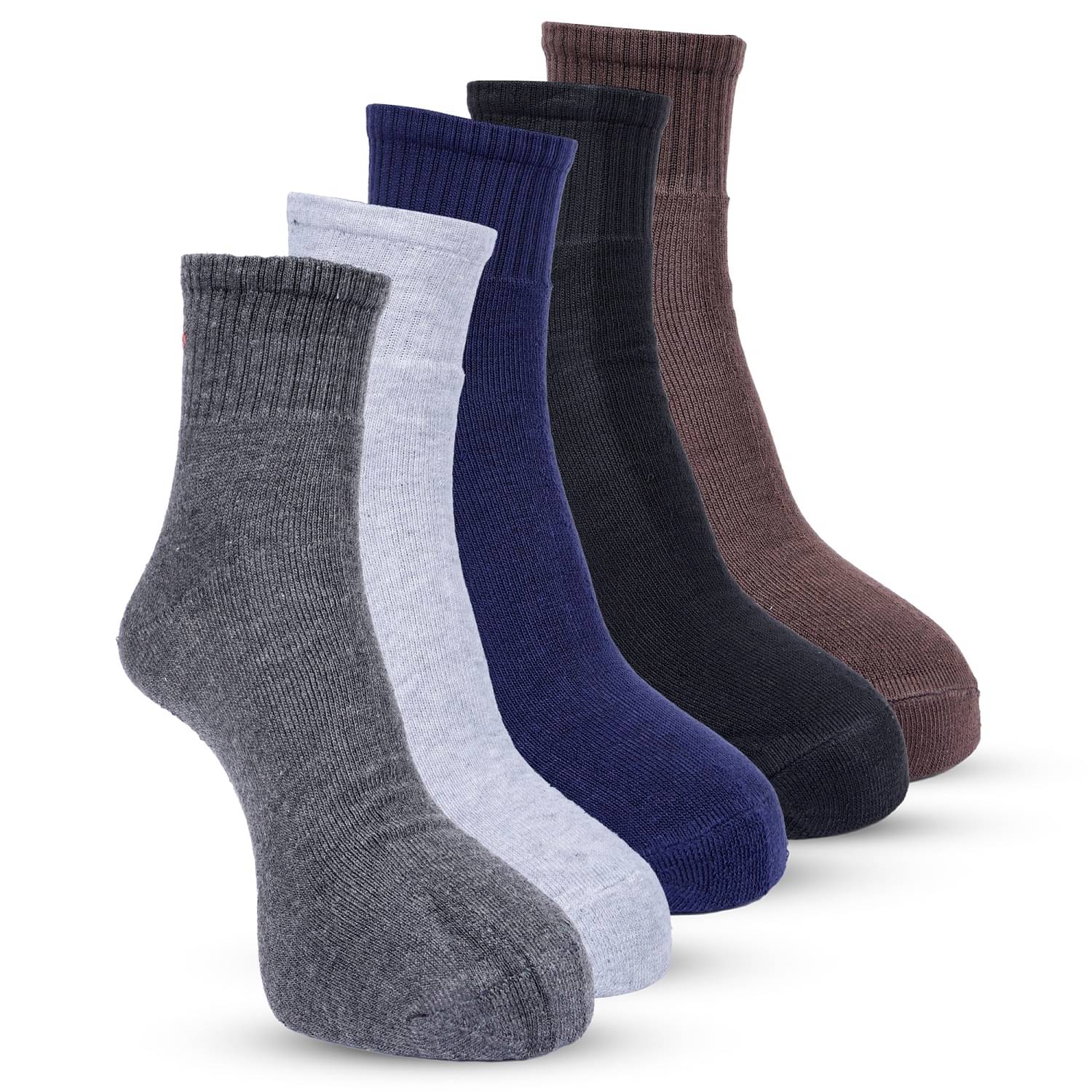     			Texfro Pack of 5 Men's 100% Organic Cotton Ankle Length Socks ( Multicolor )