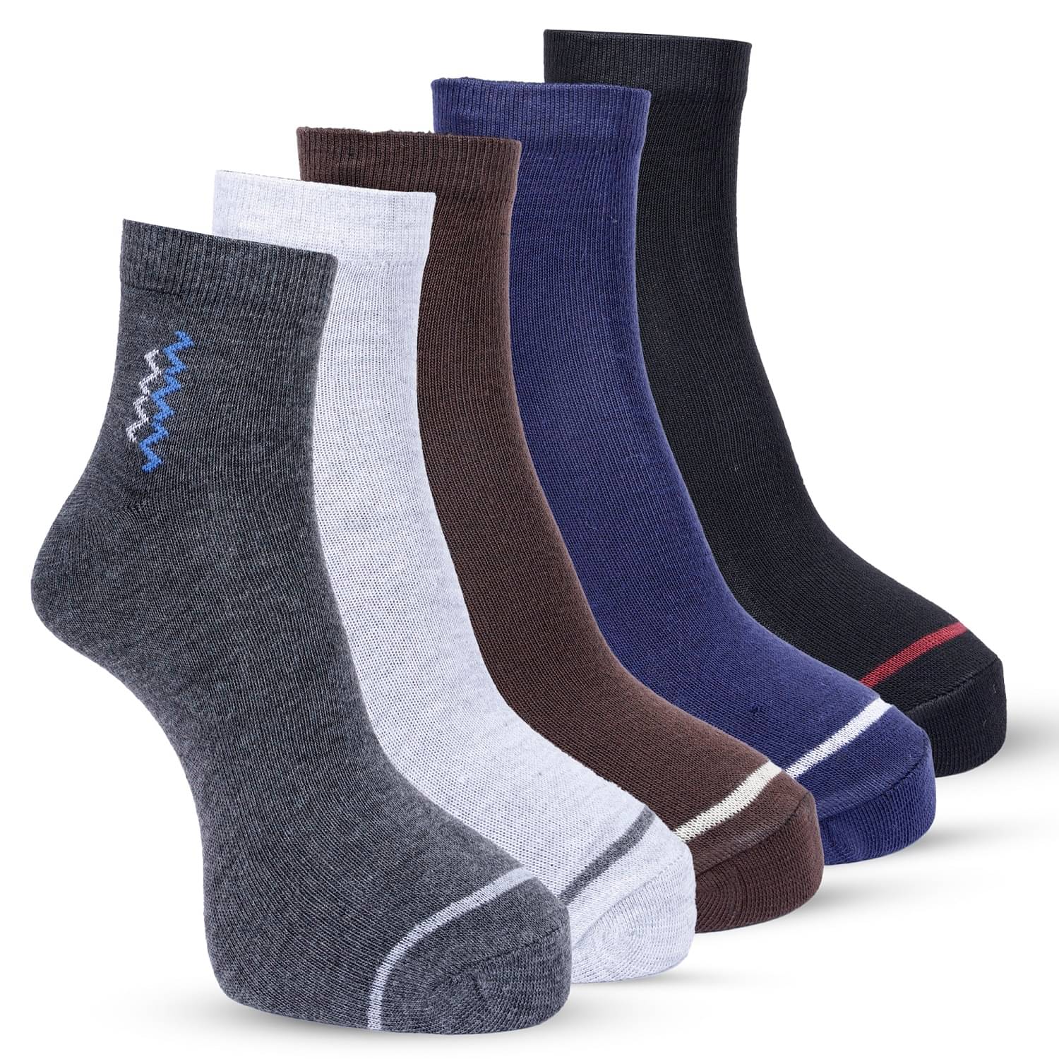 Texfro Pack of 5 Men's 100% Organic Cotton Ankle Length Socks ( Multicolor ) Texfro Pack of 5 Men's 100% Organic Cotton Ankle Length Socks ( Multicolor )