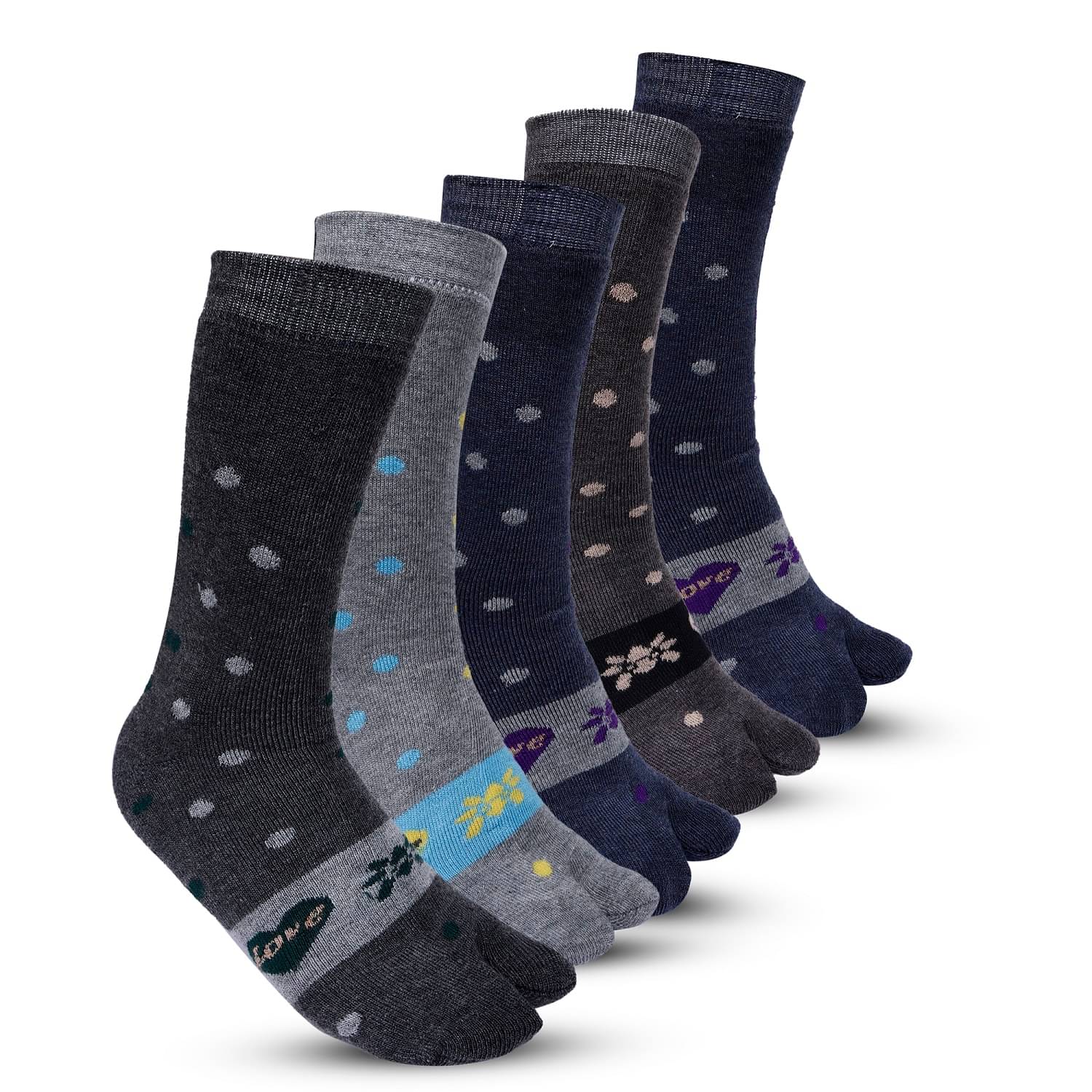 Texfro Pack of 5 Women's Woollen Ankle Length Socks ( Multicolor ) Texfro Pack of 5 Women's Woollen Ankle Length Socks ( Multicolor )