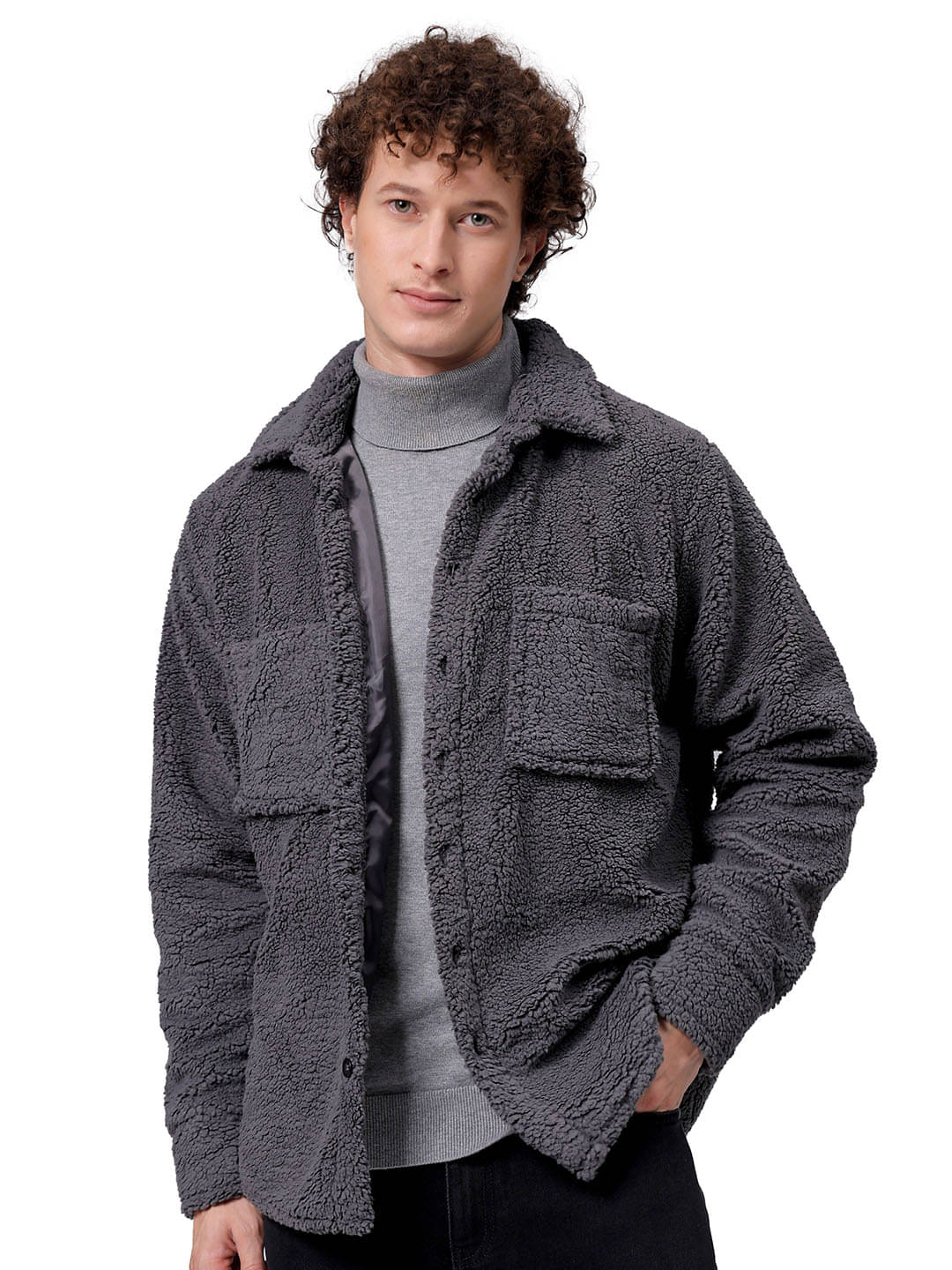 The Indian Garage Co. Polyester Regular Fit Solids Full Sleeves Men's Casual Shirt - Grey ( Pack of 1 ) The Indian Garage Co. Polyester Regular Fit Solids Full Sleeves Men's Casual Shirt - Grey ( Pack of 1 )