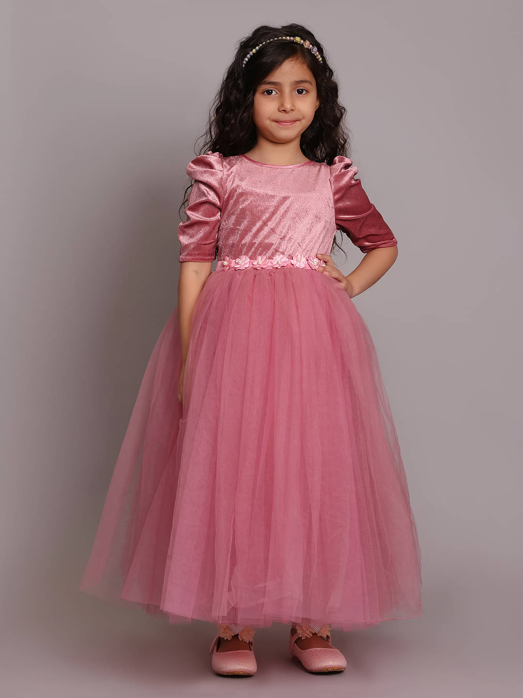     			Toy Balloon Kids Net Dress For Baby Girls ( Pack of 1 , Pink )