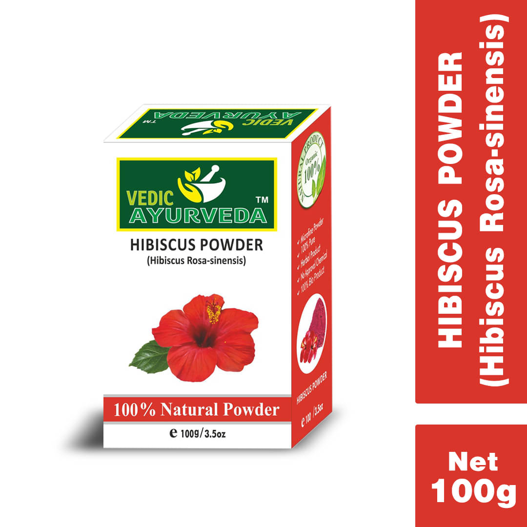 VEDICAYURVEDA Hibiscus Powder Organic Semi Permanent Hair Color 100 g Brown VEDICAYURVEDA Hibiscus Powder Organic Semi Permanent Hair Color 100 g Brown